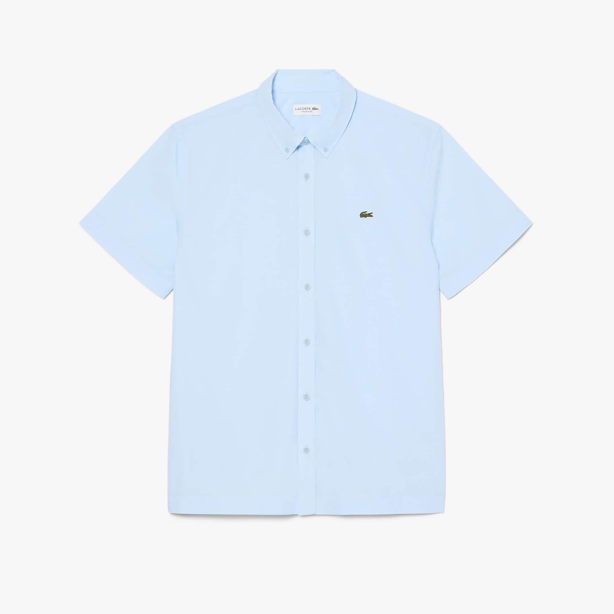 Regular Fit Short Sleeved Poplin Shirt - Light Blue