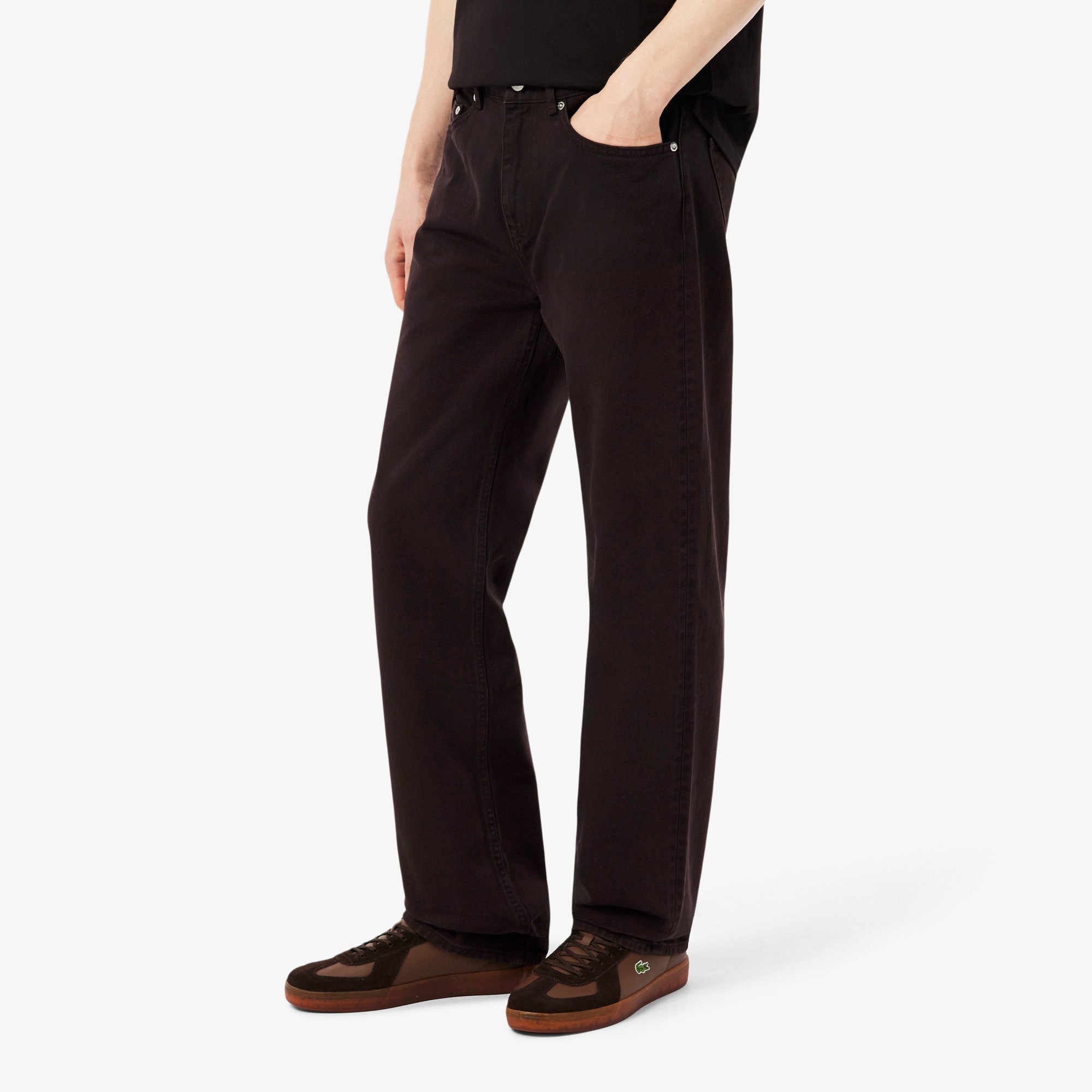 5 Pocket Straight Cut Denim Jeans - Brown