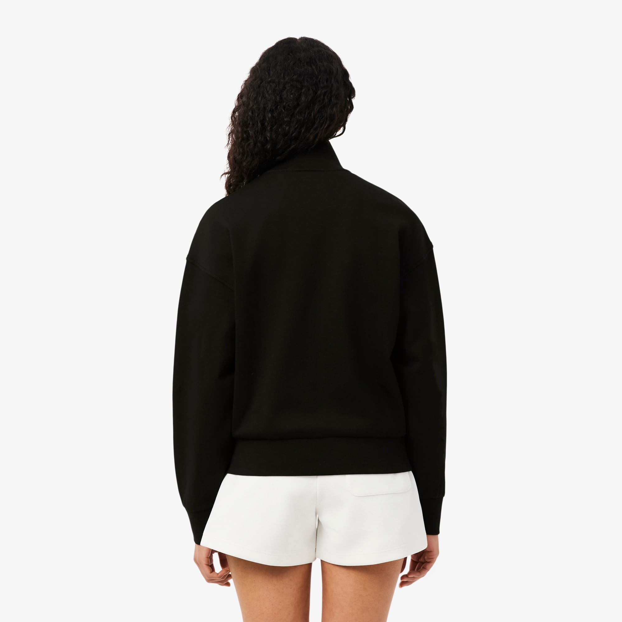 Relaxed Fit Zipped Badge Sweatshirt - Black