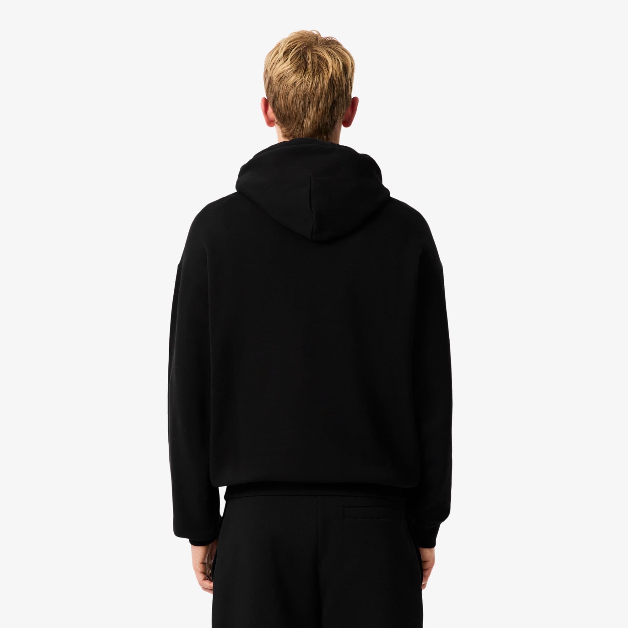 Men's Printed Fleece Hoodie - Black