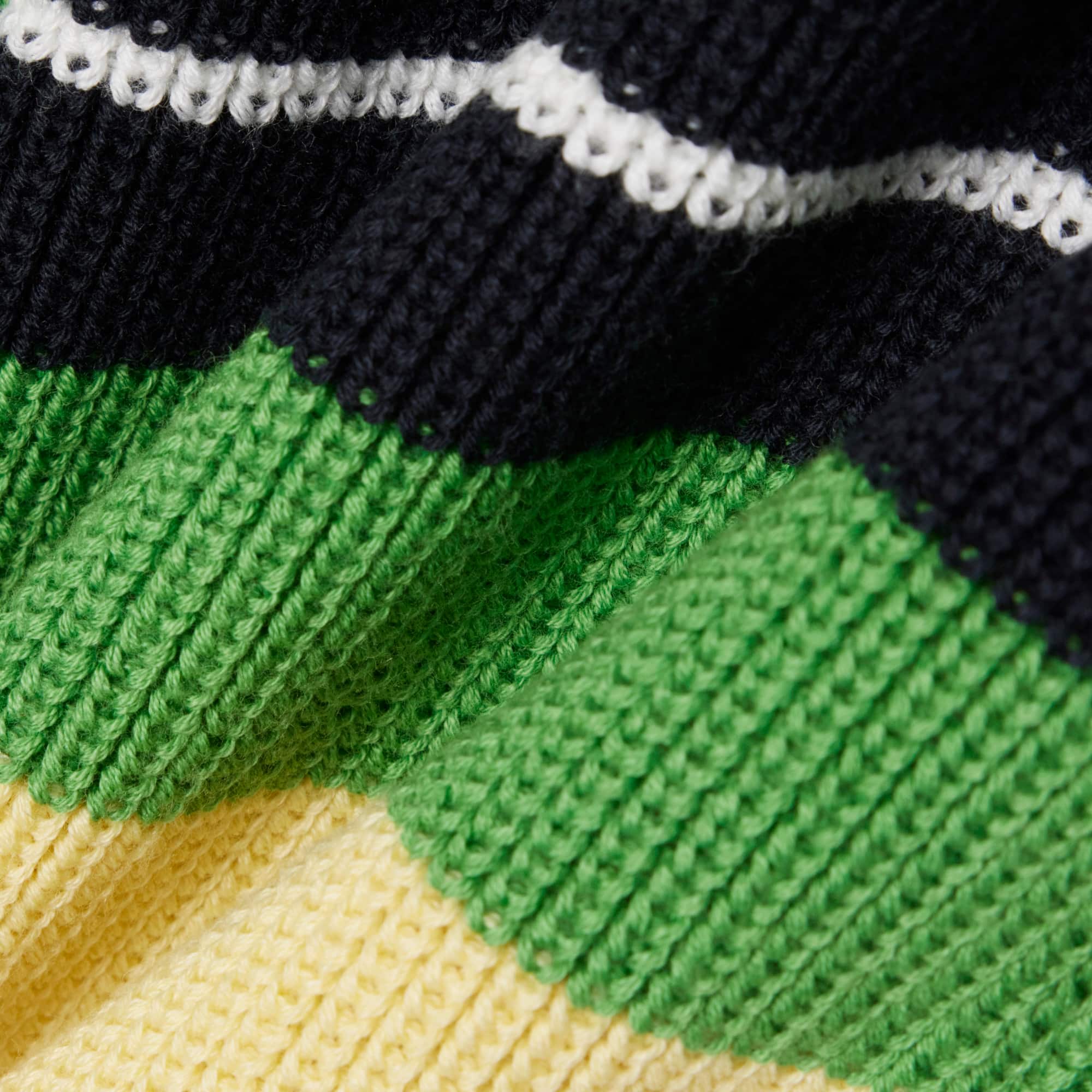 Made In France Cotton and Wool Blend - Vert / Jaune / Noir / Blanc