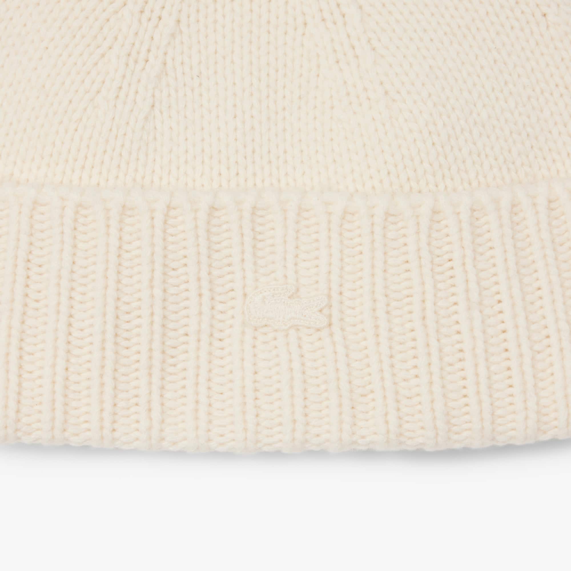 Women's 3D Rib Knit Wool Beanie - Cream