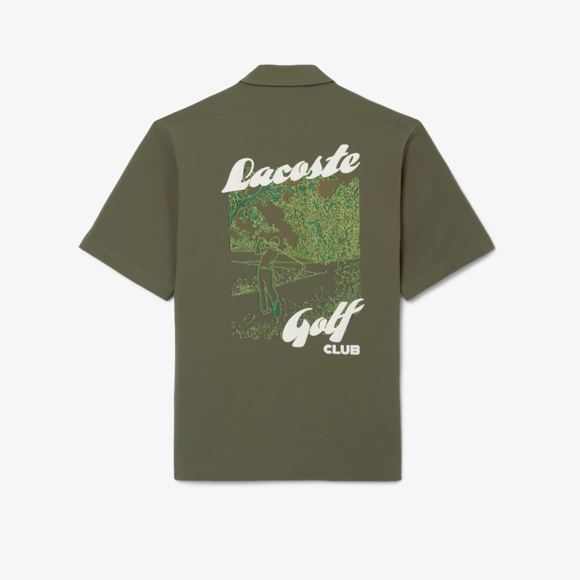 Men's Ultra Dry Printed Stretch Golf Shirt - Khaki Green