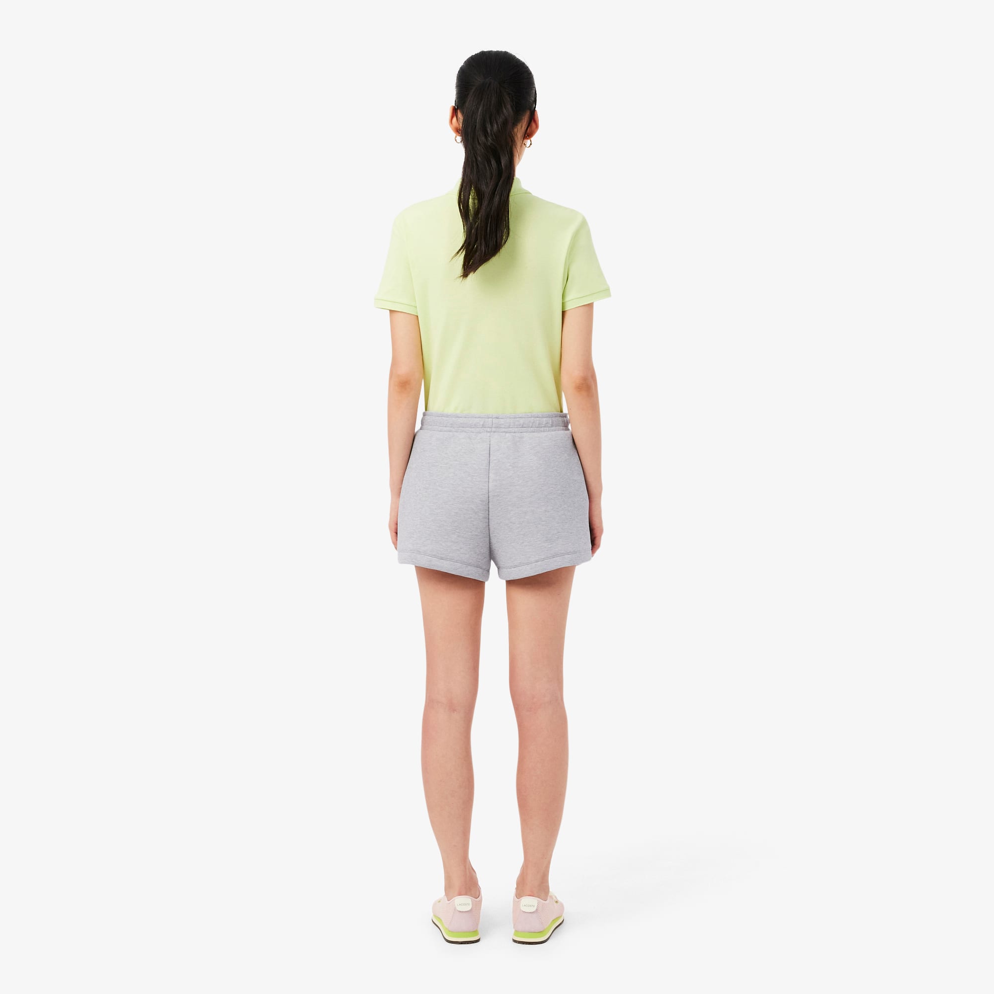 Pleated Cotton Shorts - Grey Chine