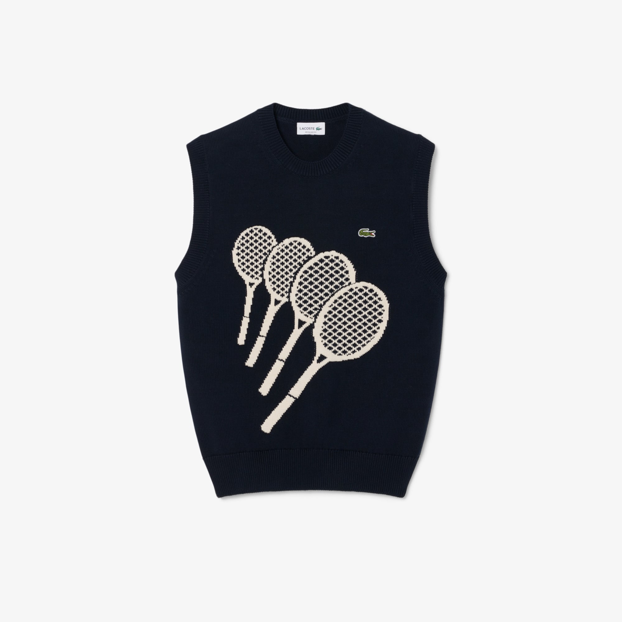 Cotton Sweater Vest - Noir / Beige