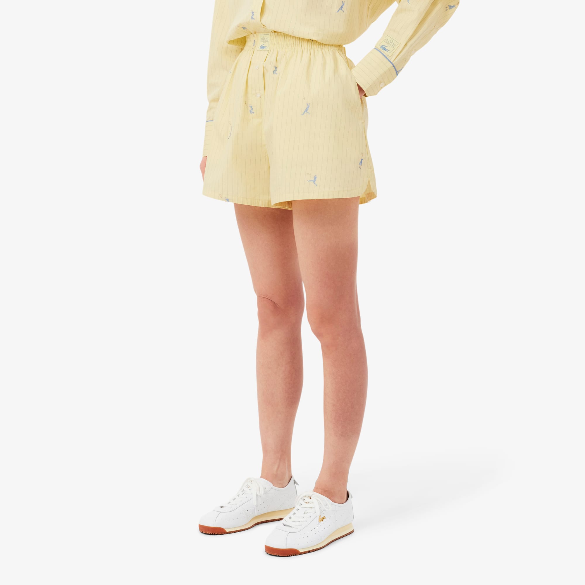Cotton Poplin Boxer Shorts - Jaune / Bleu