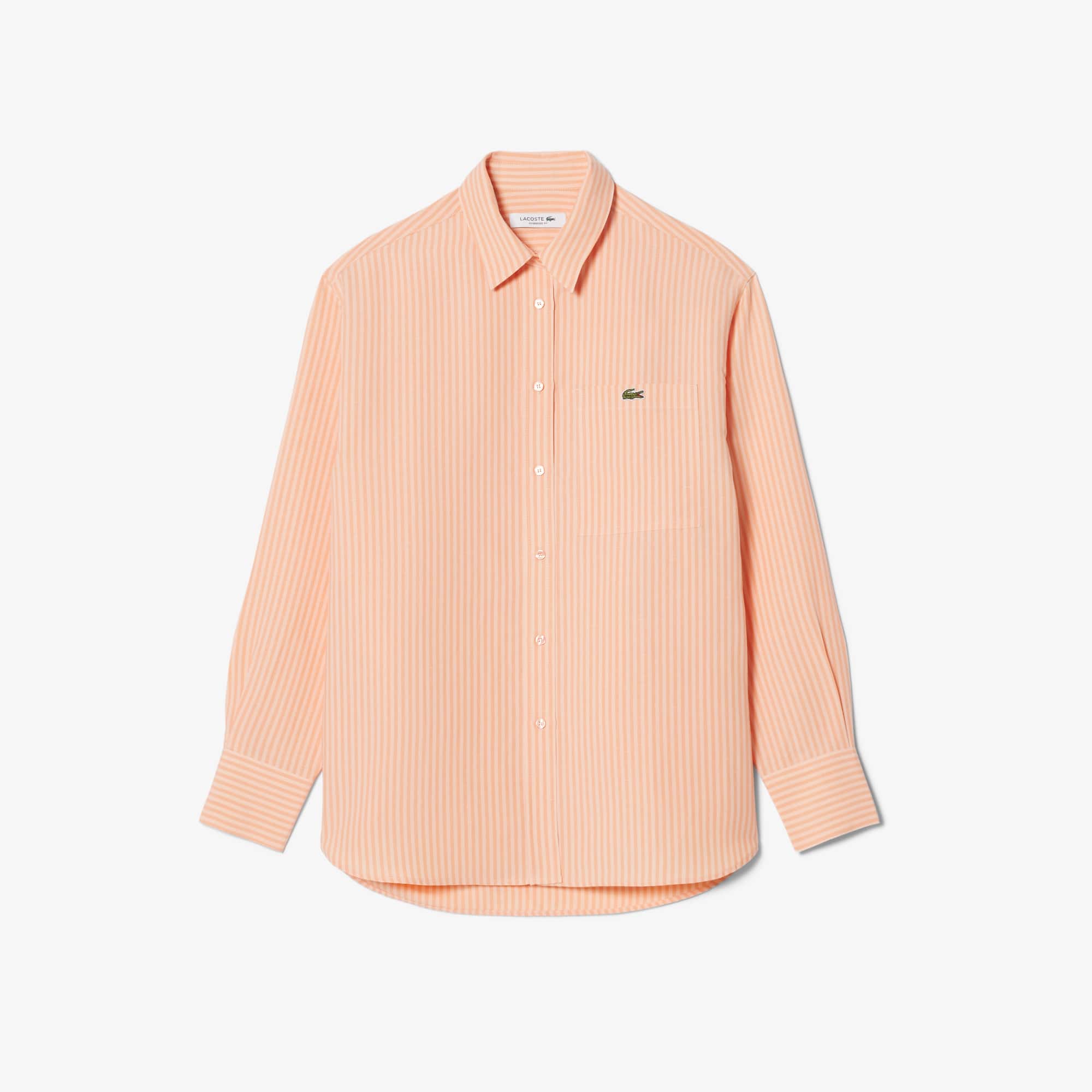Oversized Linen Blend Shirt - Rose / Orange