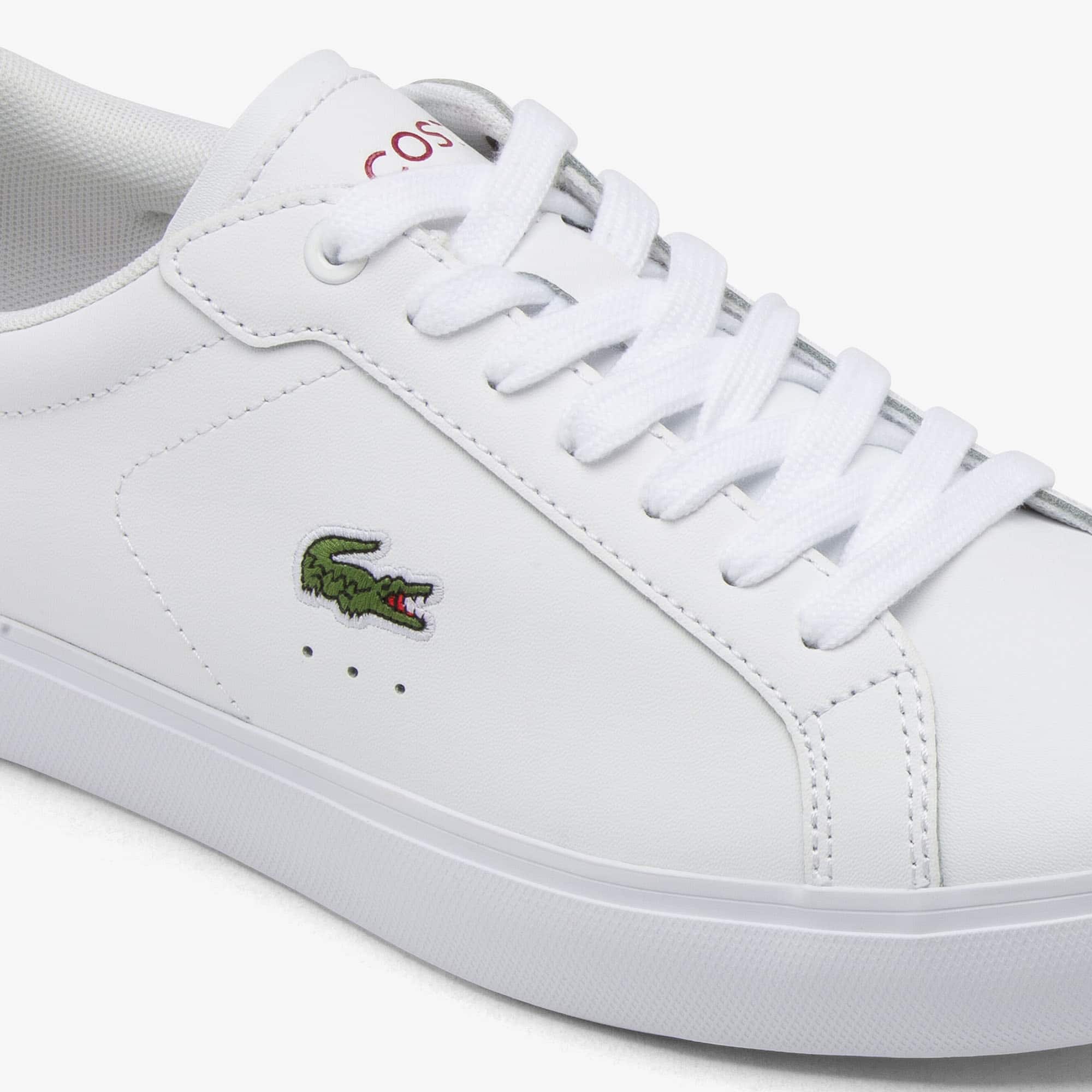 Women's Powercourt Leather Sneakers - WHT/DK PNK