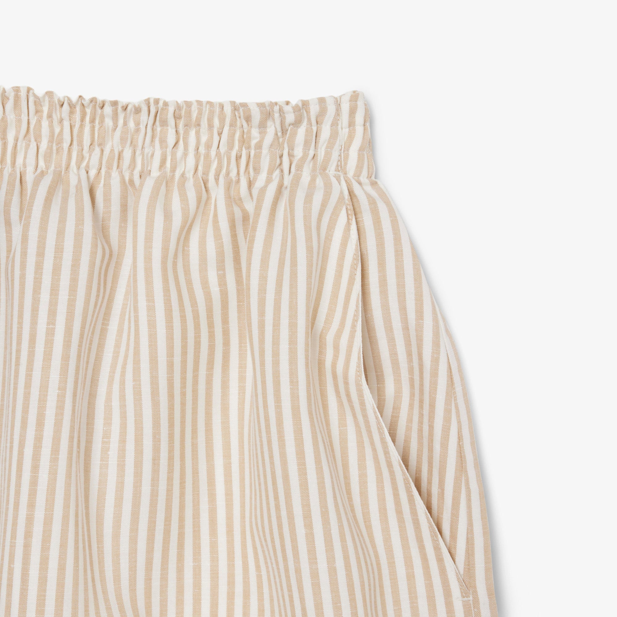 Oversized Linen Blend Shorts - Beige / Blanc