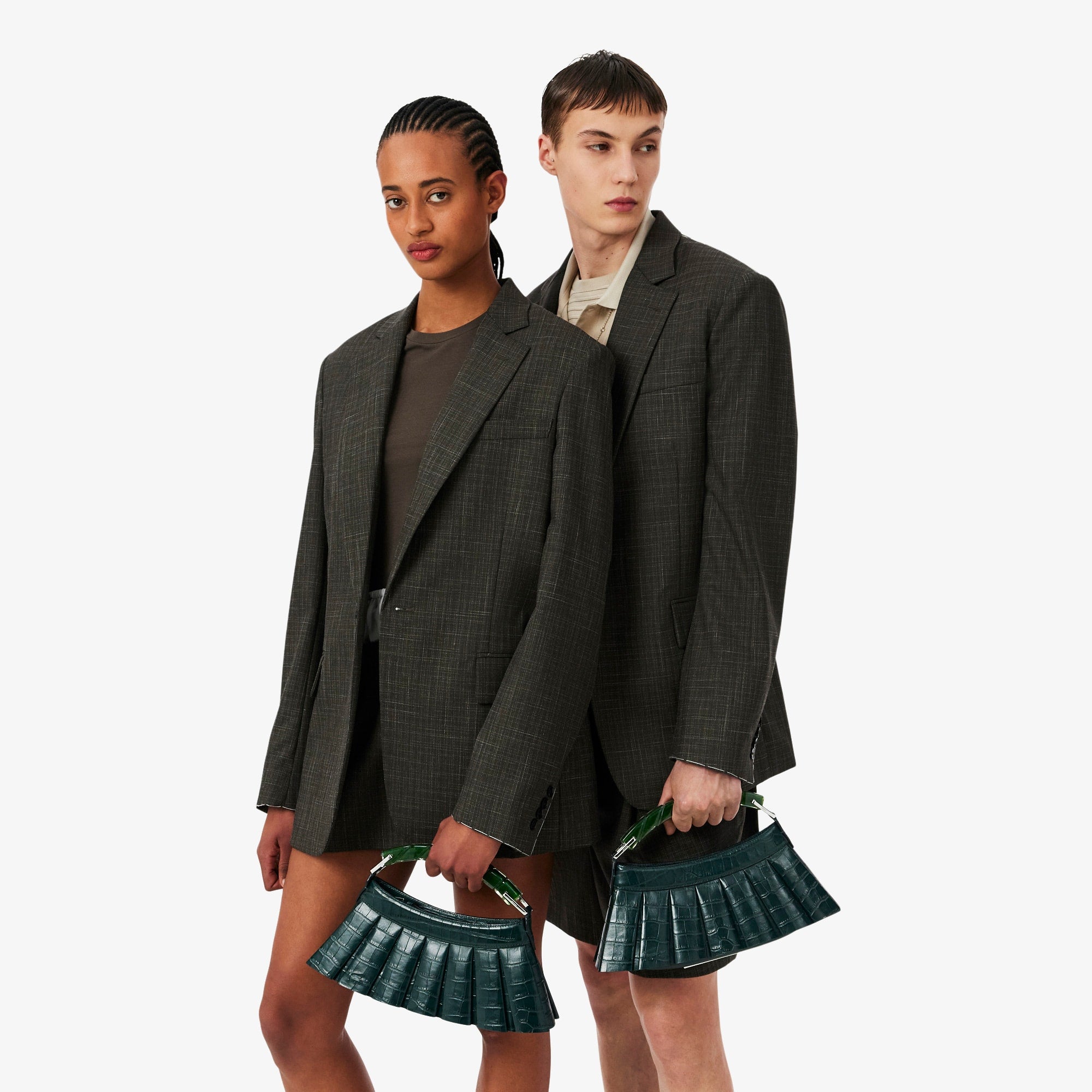 Runway H Lenglen Effect Leather Bag - Green gables