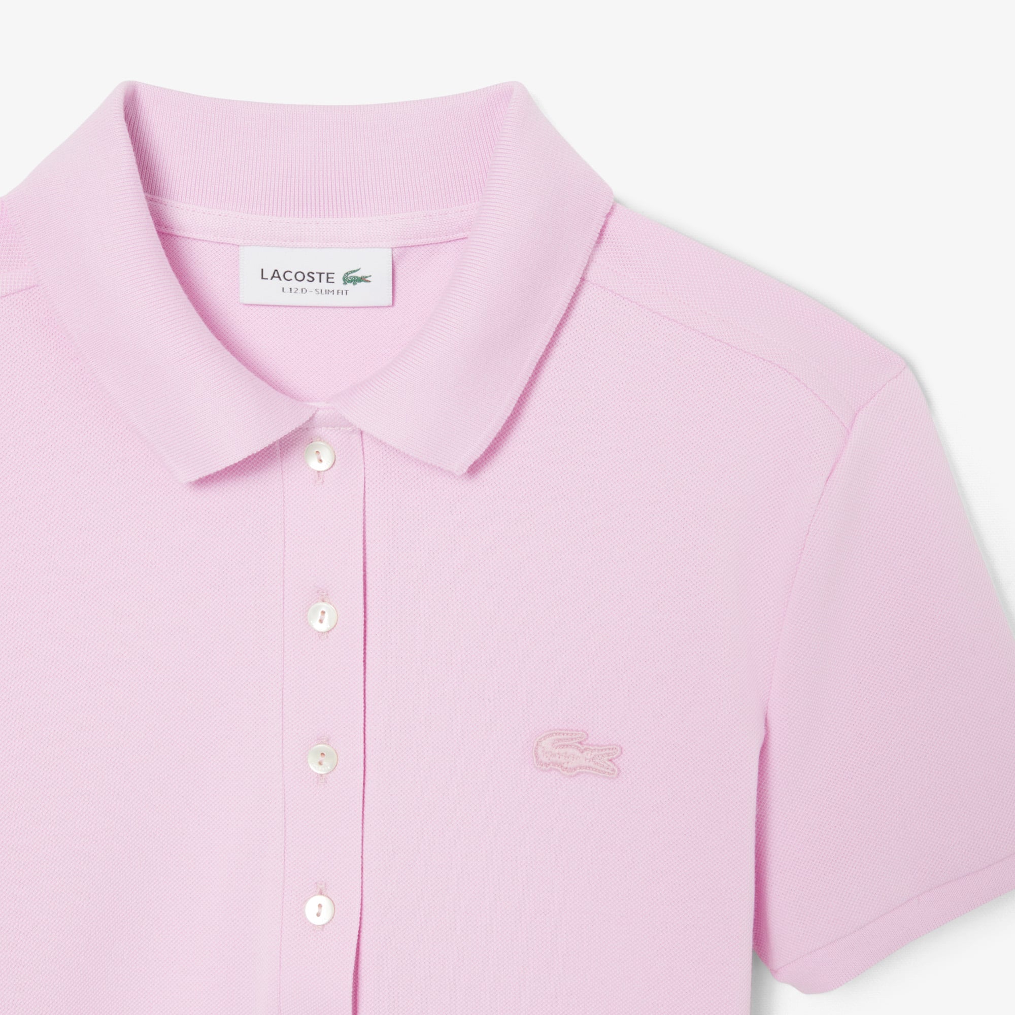 Women's L.12.D Slim Fit Stretch Mini Piqué Polo - Pink