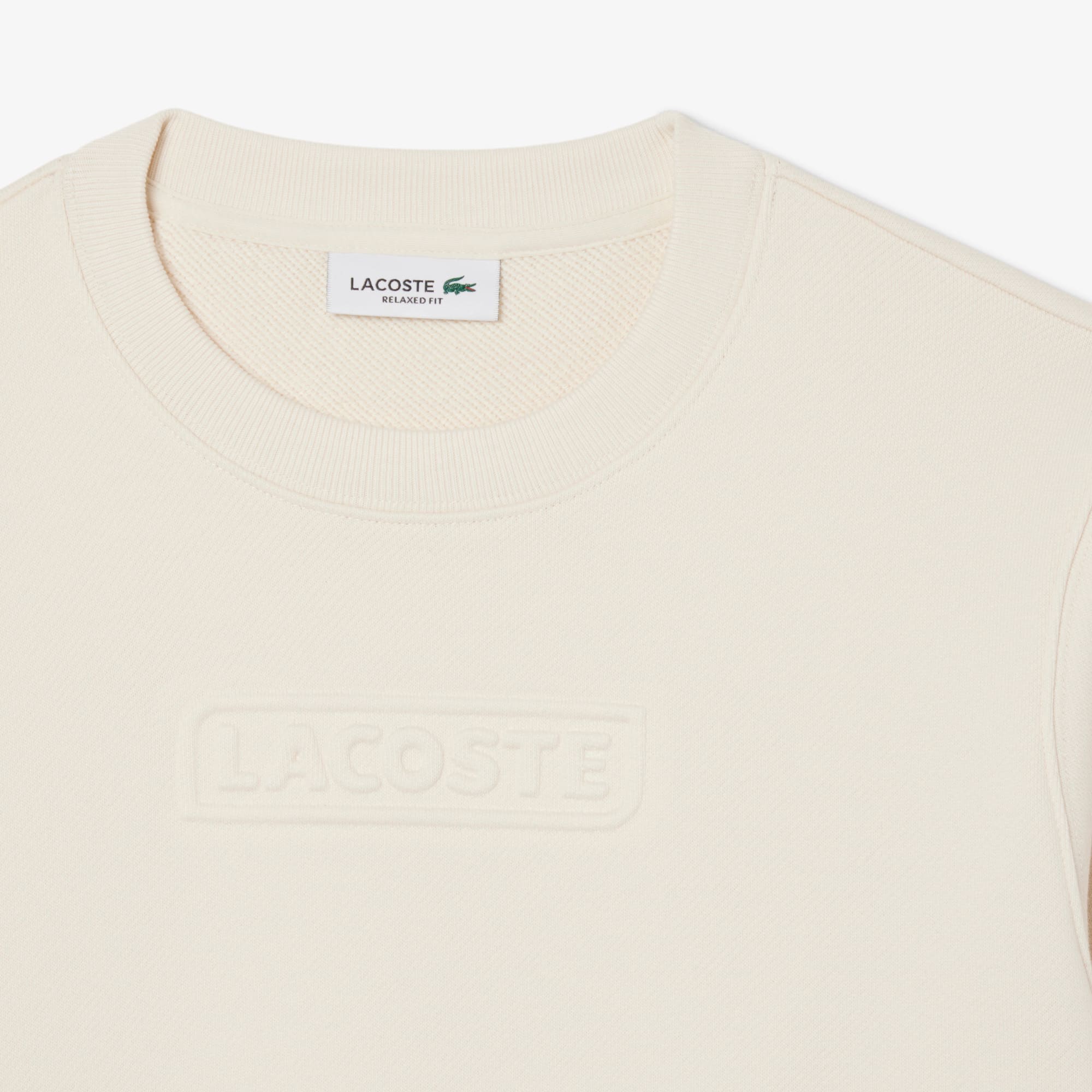 Women's Embossed Logo Cotton Sweatshirt - Cream