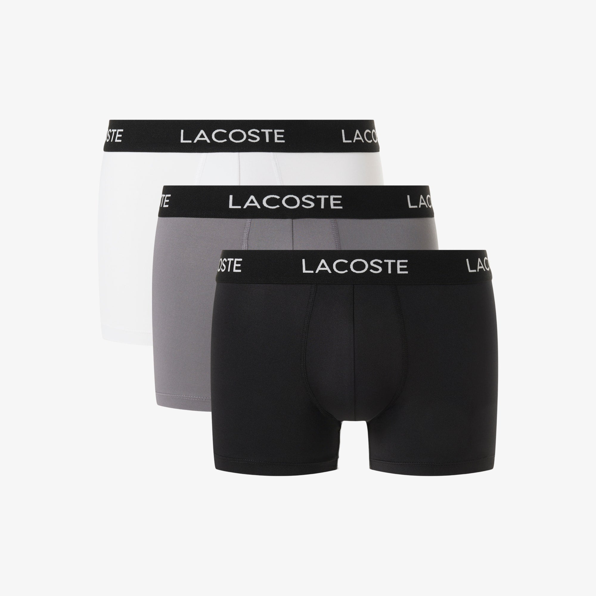 Men's 3-Pack Microfiber Trunks - Black / Grey / White