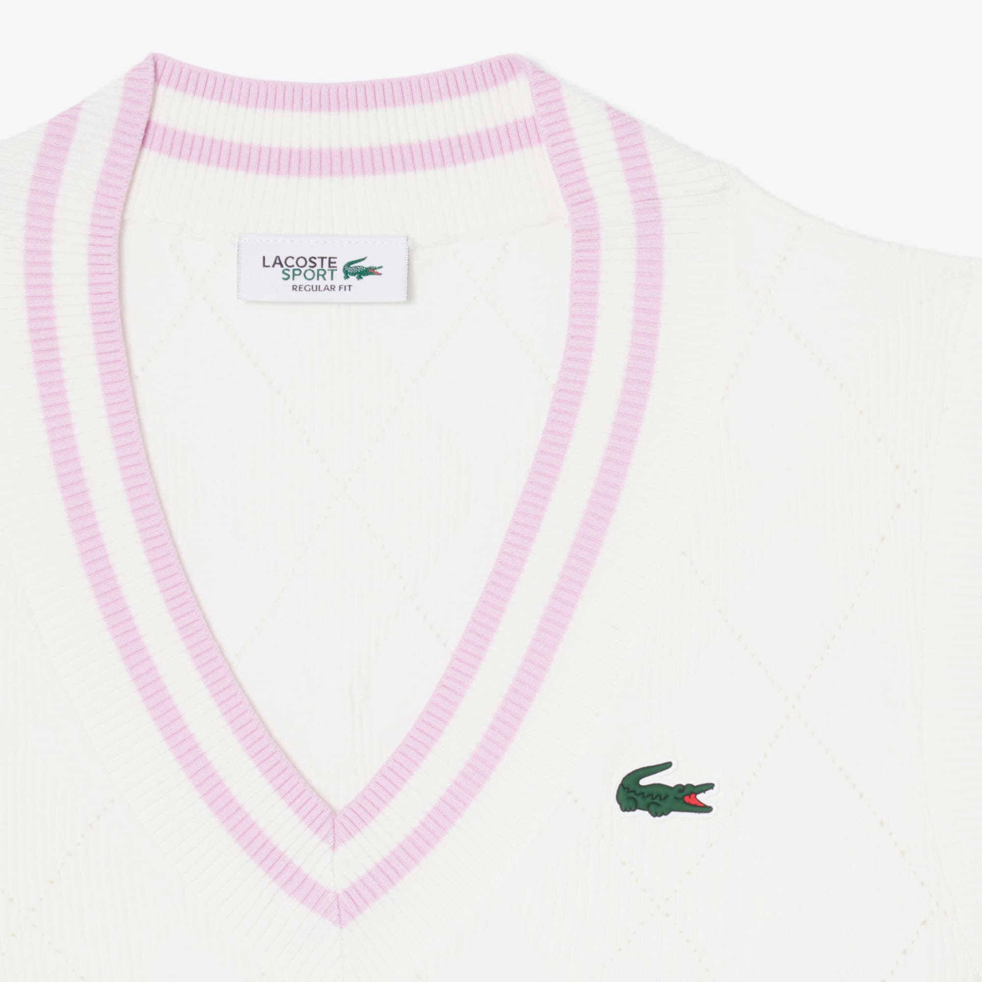 Women's Golf Stretch Sweater Vest - Blanc / Rose