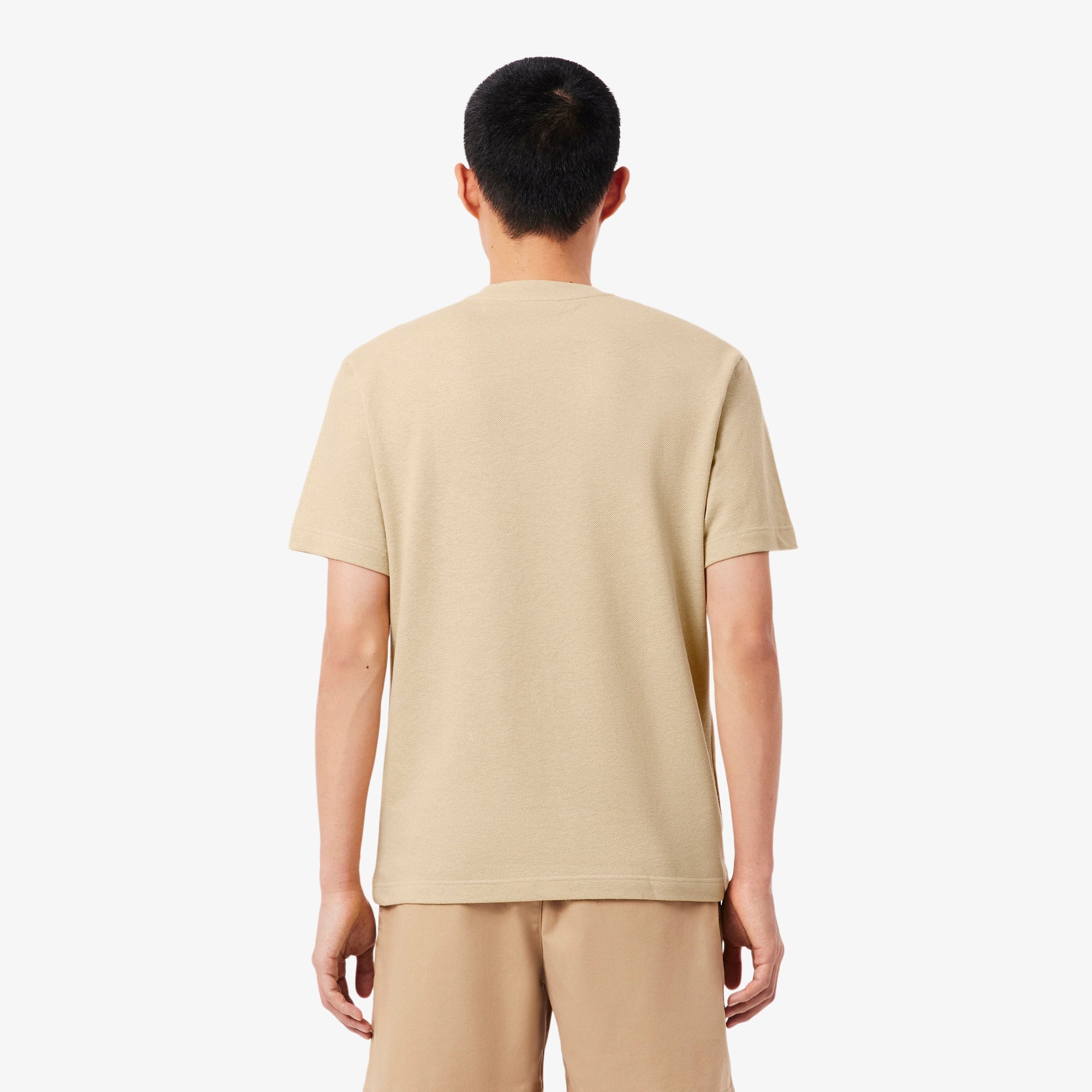 Heavy Cotton and Linen Piqué T-Shirt - Beige