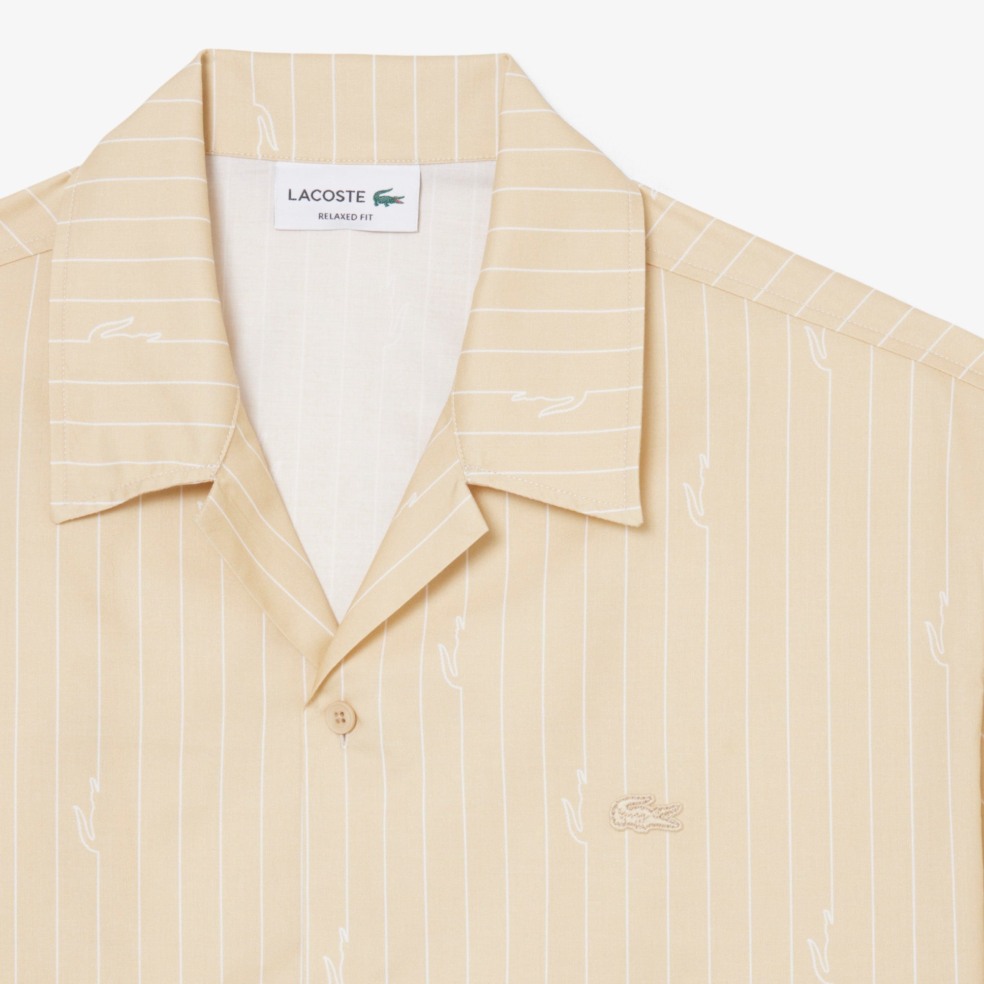 Relaxed Fit Print Twill Shirt - Beige / Blanc