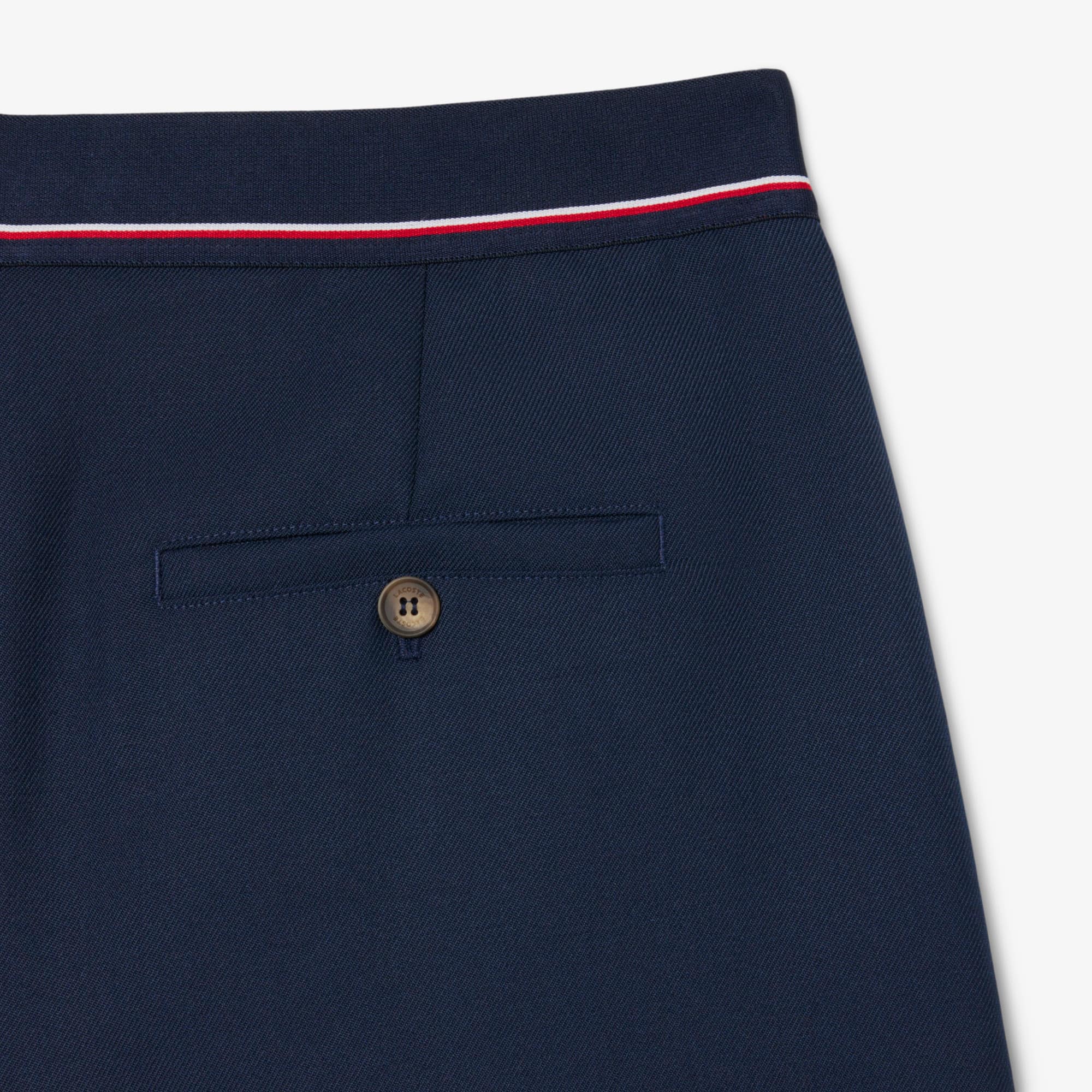 Women's Oversized Wool Blend Pleated Pants - Navy Blue
