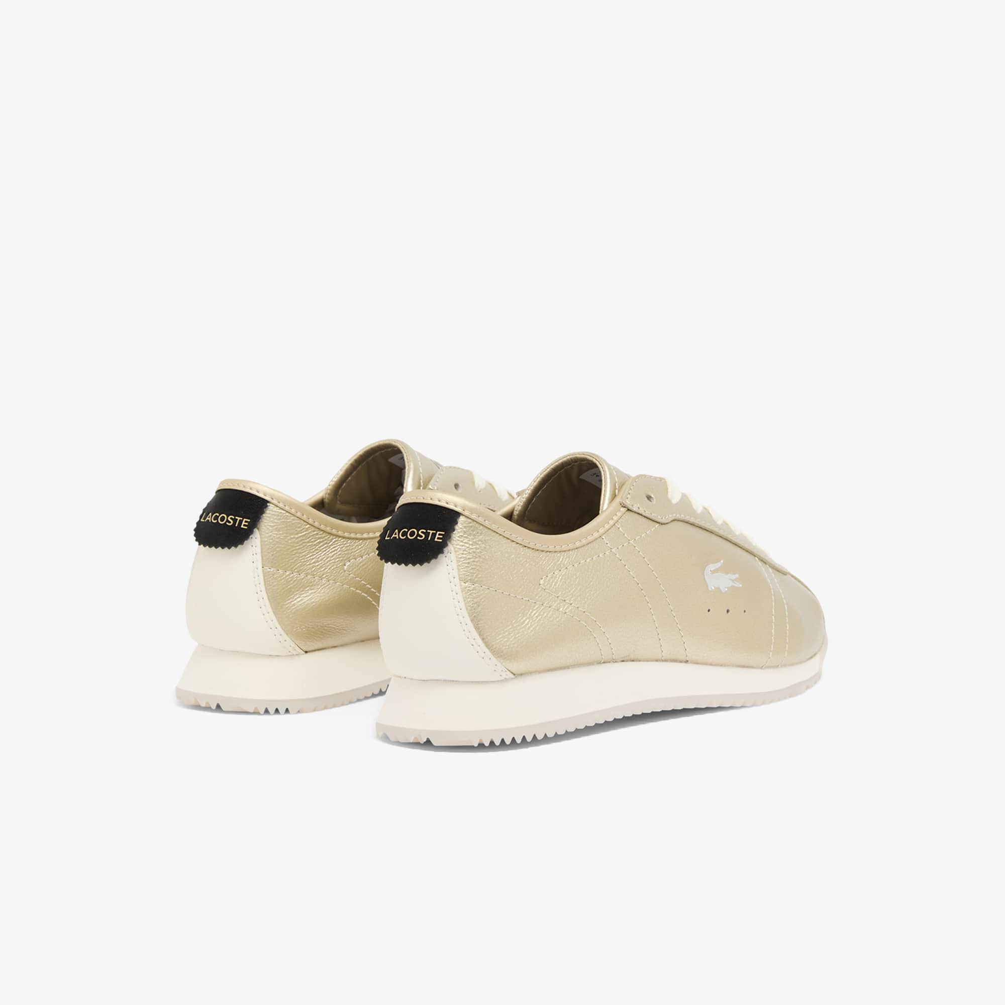 Women's Club-Low Leather Sneakers - GLD/OFF WHT