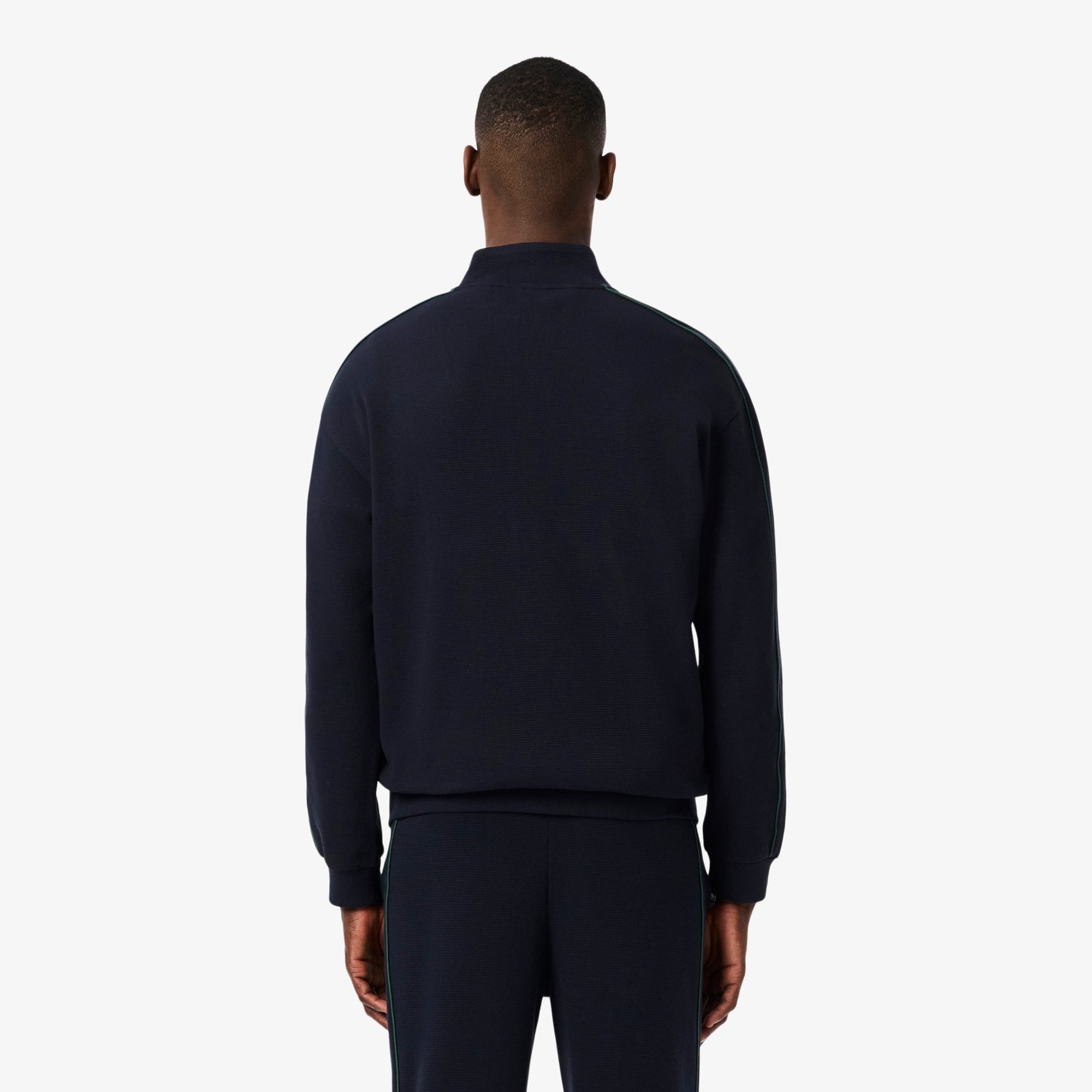 Men's Zip-Up Lounge Sweatshirt - Navy Blue / Green