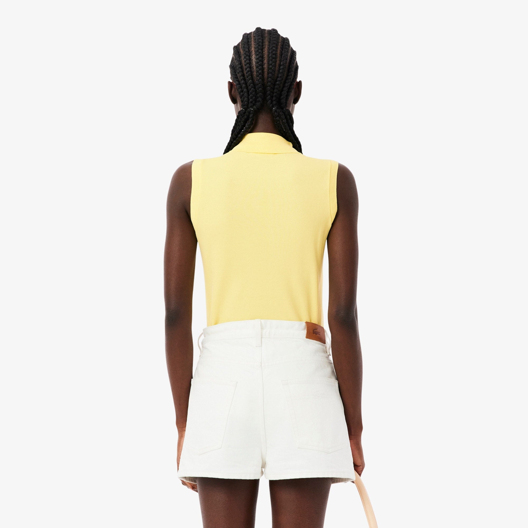 Women's Slim Fit L.12.D Sleeveless Stretch Polo - Pastel yellow
