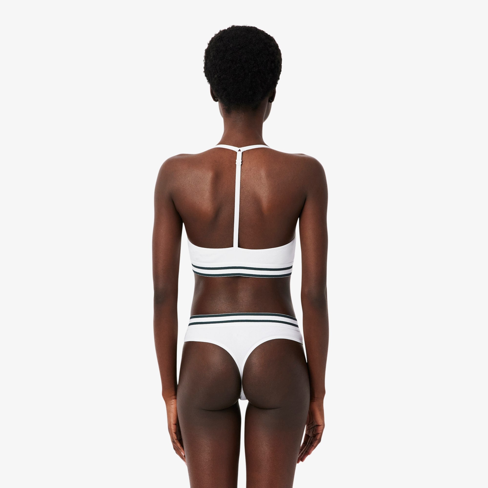 Ribbed Cotton Bralette - White