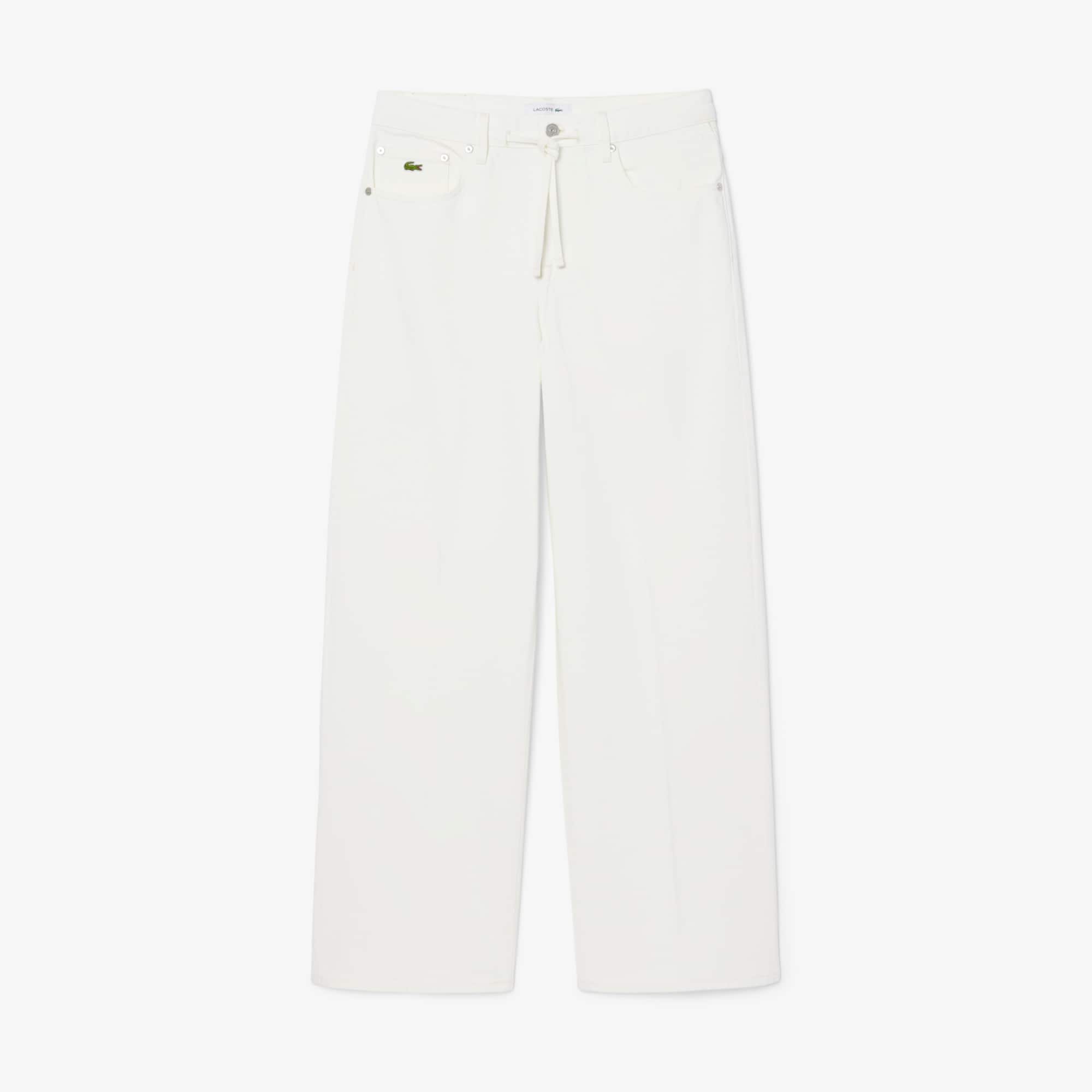Women's Wide Leg Denim Jeans - White