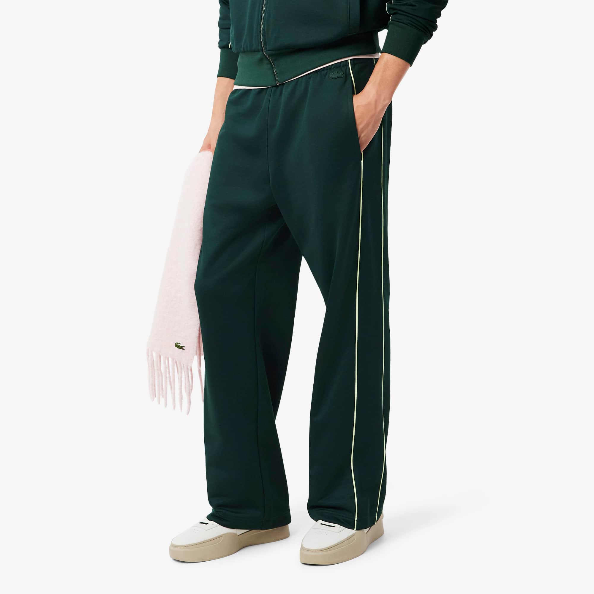 Men's Loose Fit Satin Sweatpants - Forest green
