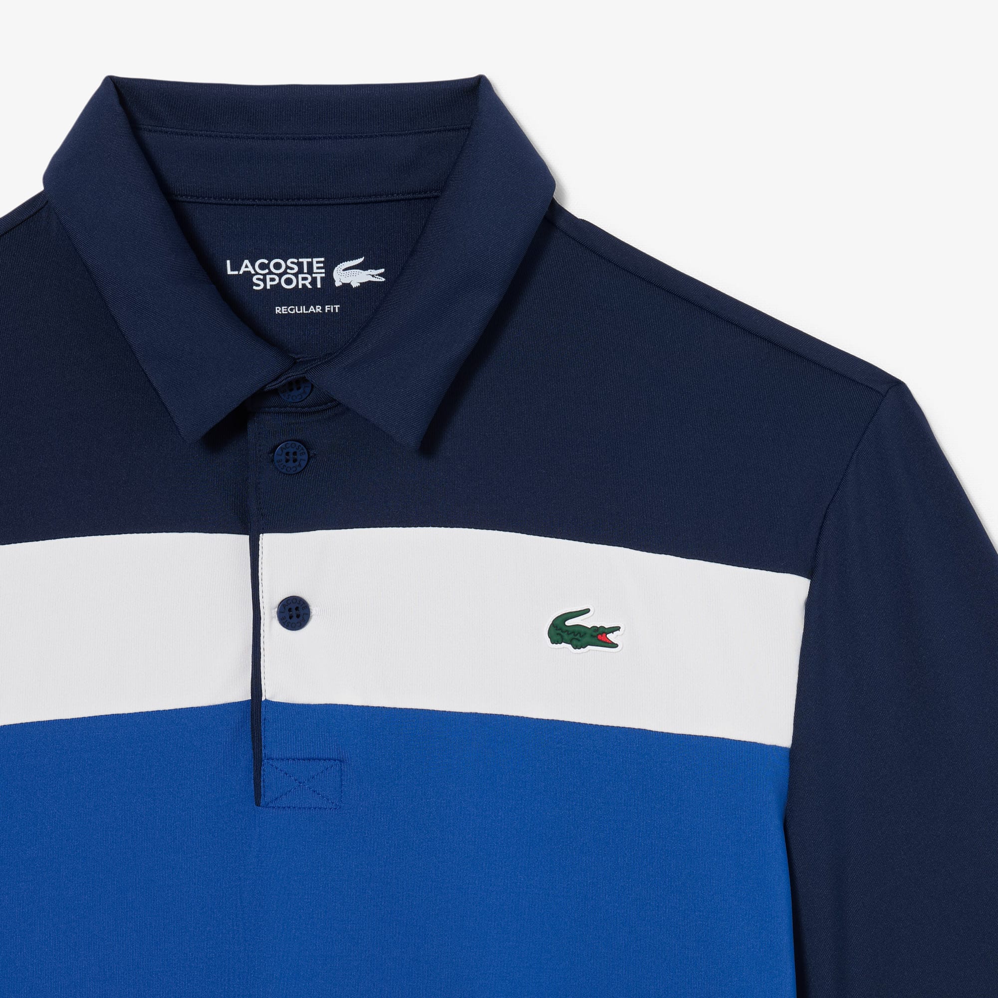 Men's Regular Fit Colorblock Golf Polo - Navy Blue / Blue / White