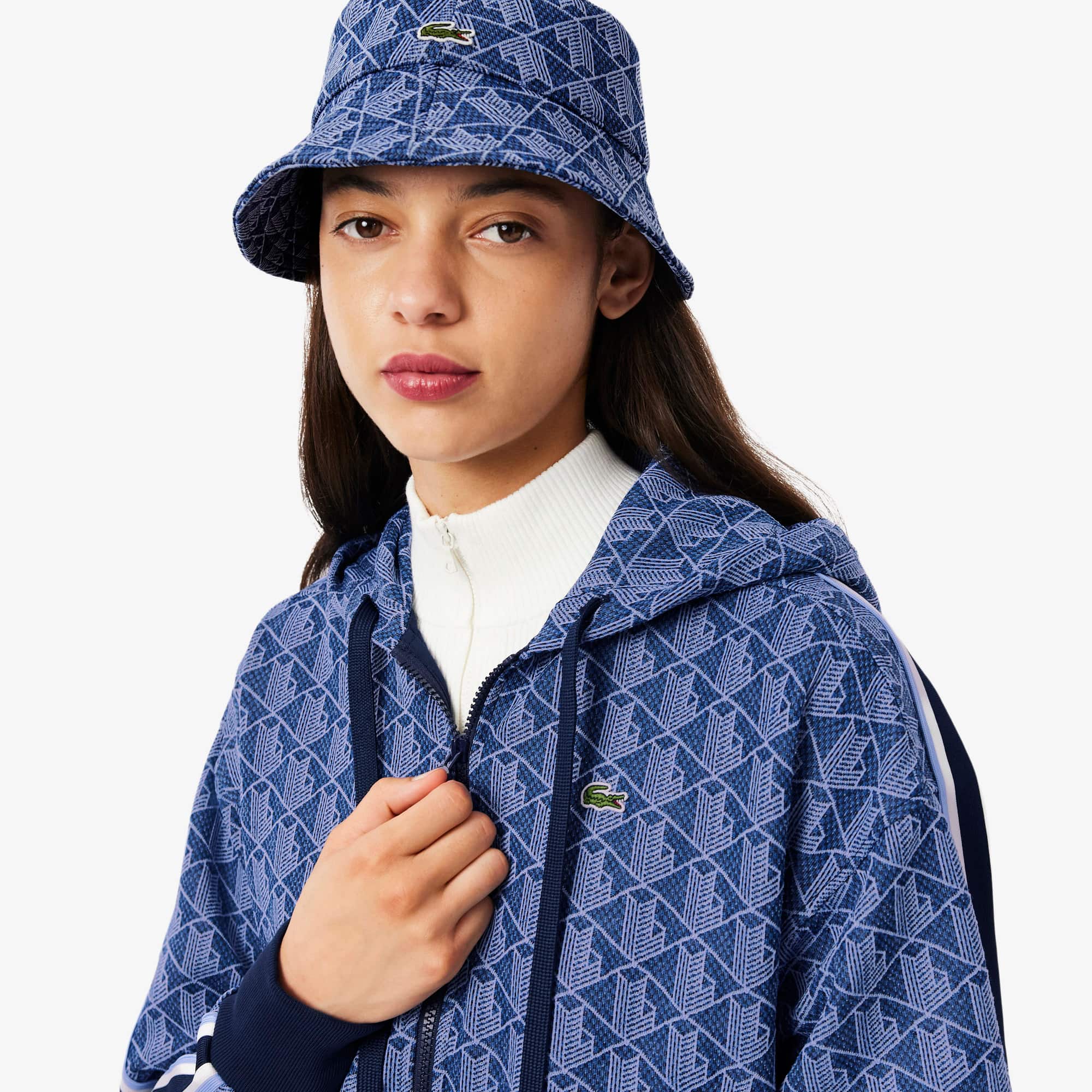 Women's Monogram Hoodie - Navy Blue / Purple