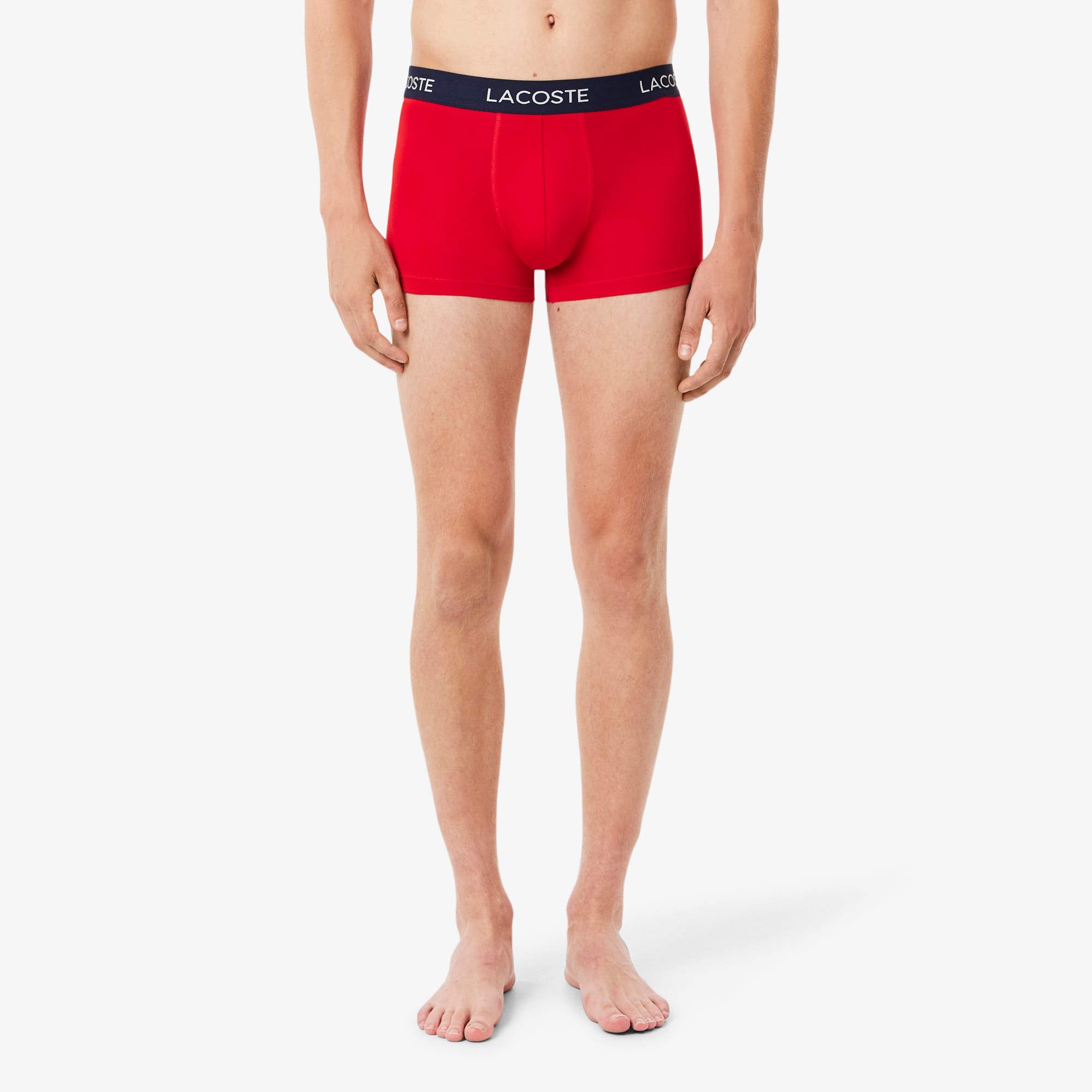 Men's 3-Pack Microfiber Trunks - Navy Blue / White / Red