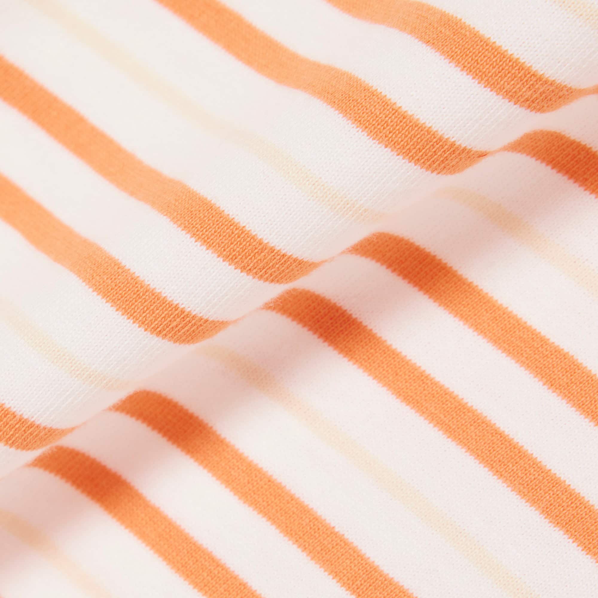 Striped Cotton T-Shirt - Orange / Blanc