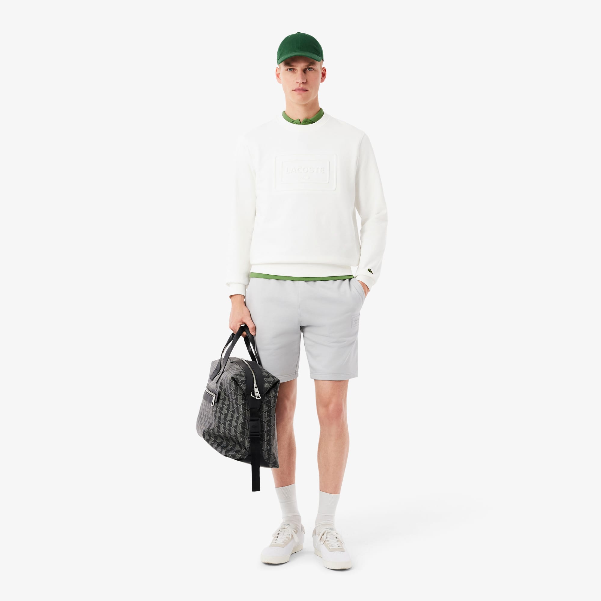 Embossed Fleece Sweatshirt - White