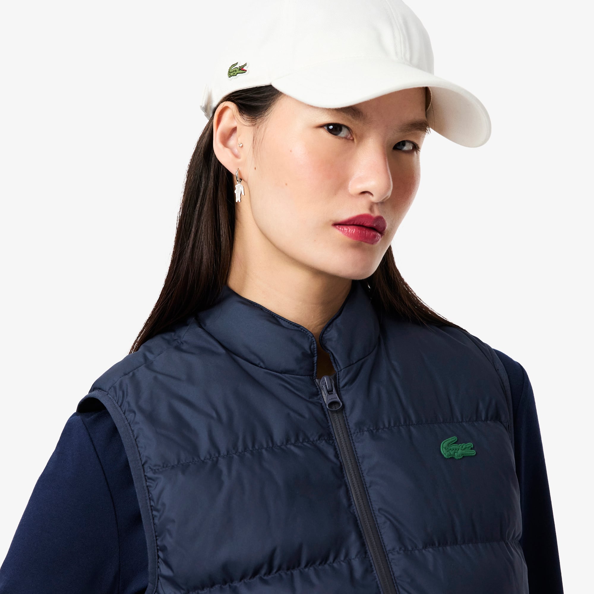 Women's Quilted Down Vest - Navy Blue