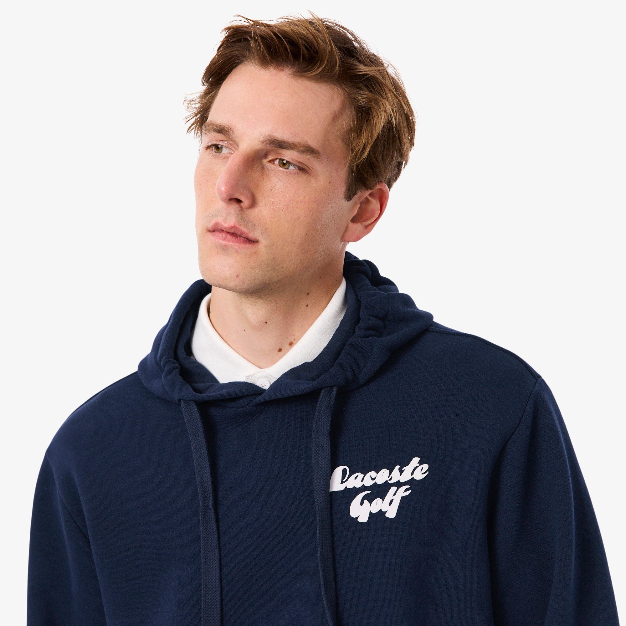 Men's Printed Fleece Golf Hoodie - Navy Blue
