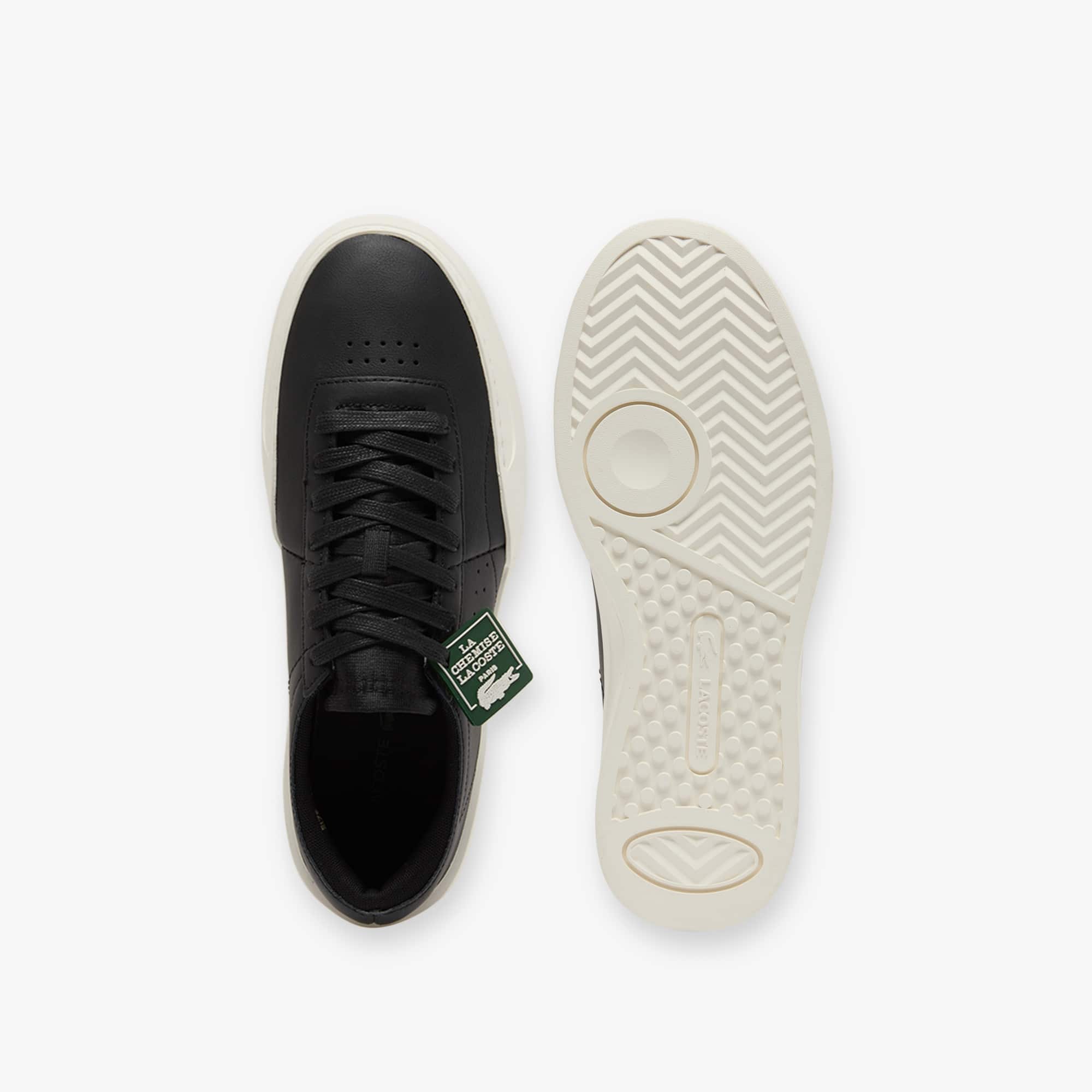 Men's Aura Club Leather Sneakers - BLACK/OFFWHITE