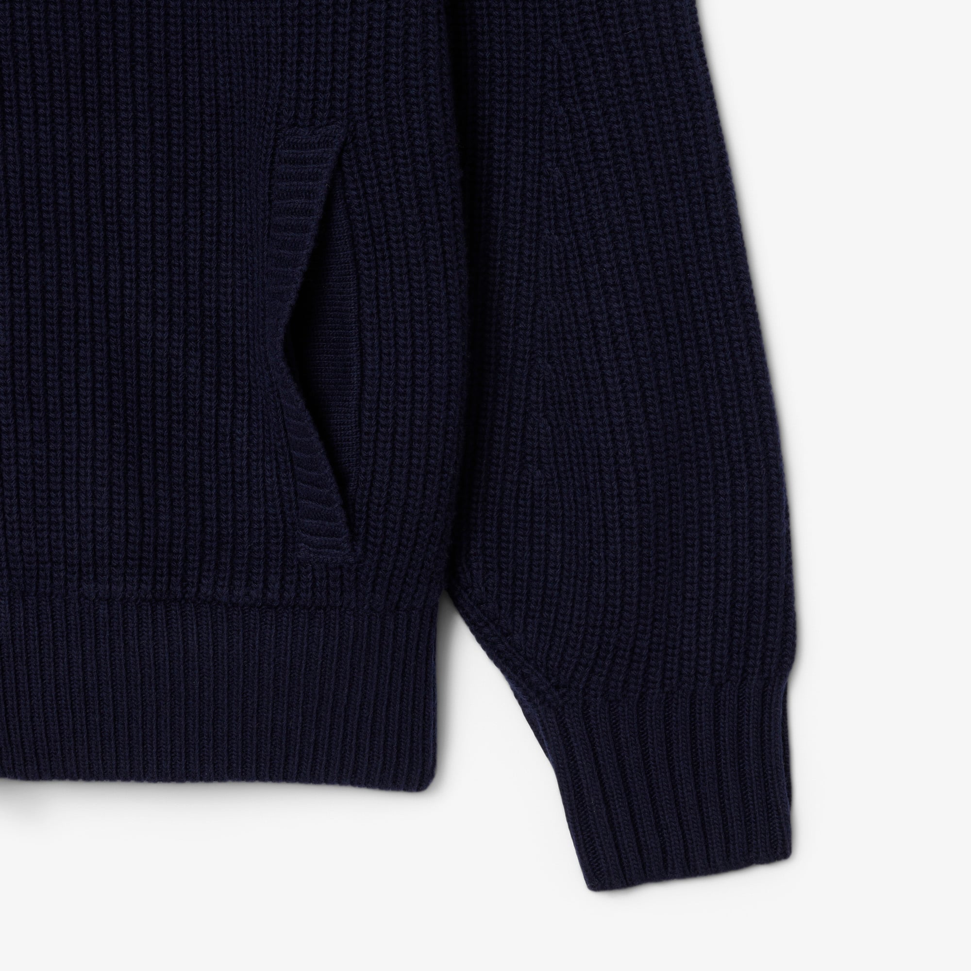 Men's Wool Zip-Up Sweater - Navy Blue