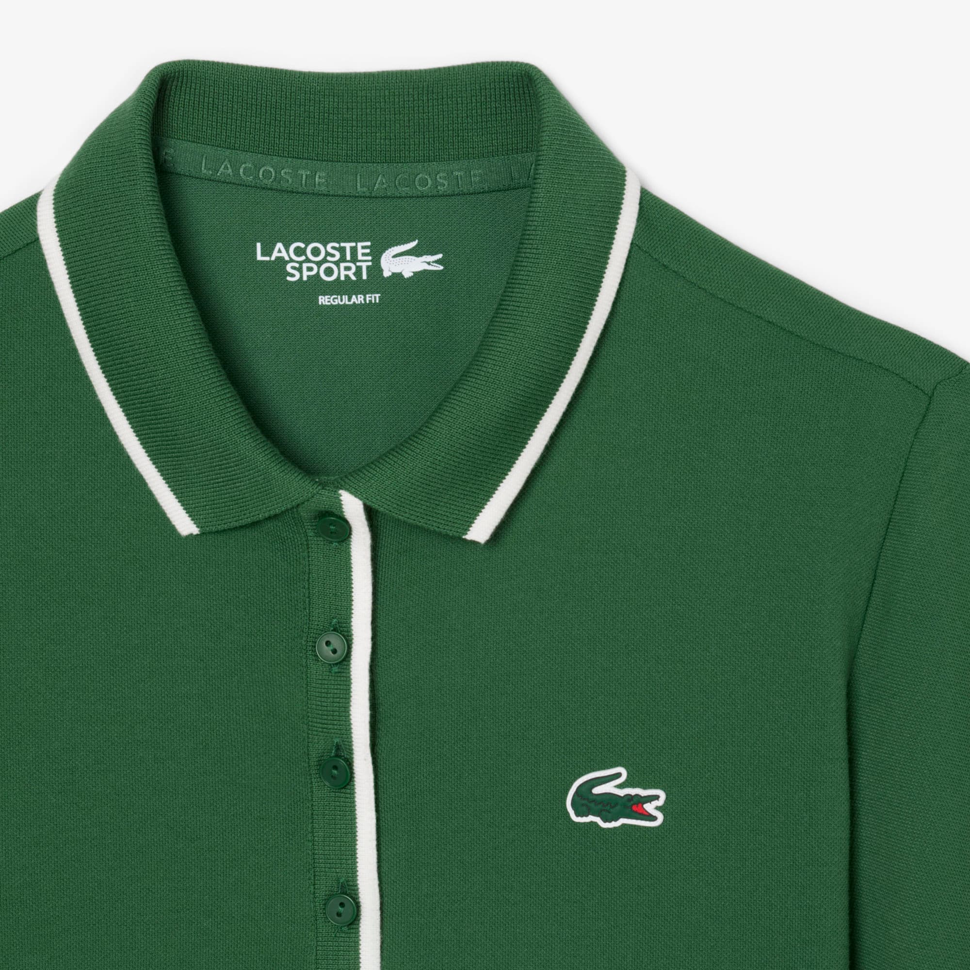Women's Regular Fit Tennis Thermo-Regulating Polo - Green / White