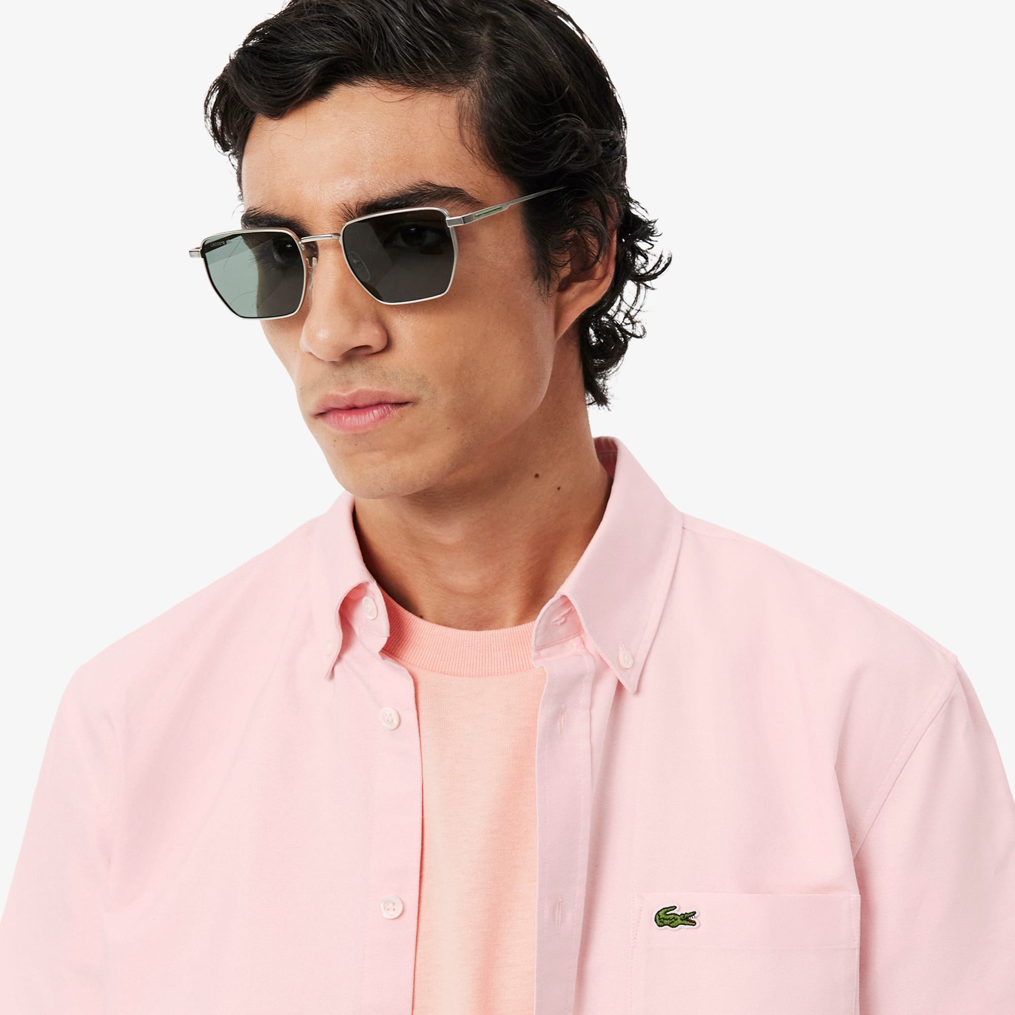 Men's Regular Fit Short Sleeve Oxford Shirt - Light Pink
