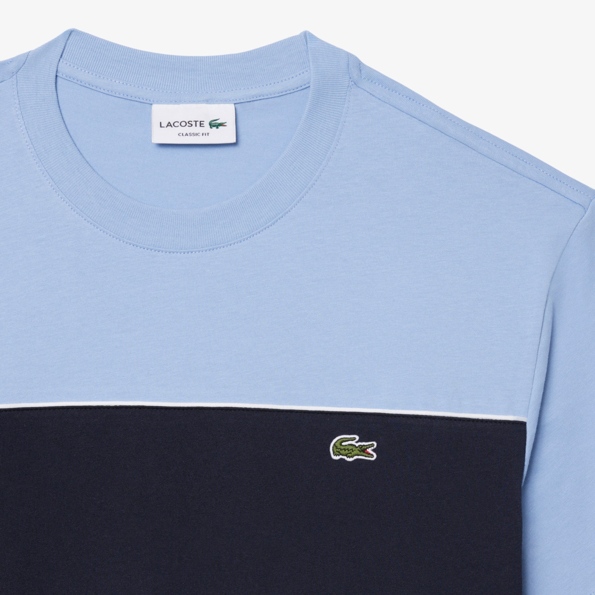 Colorblock Cotton T-Shirt - Bleu Clair / Noir