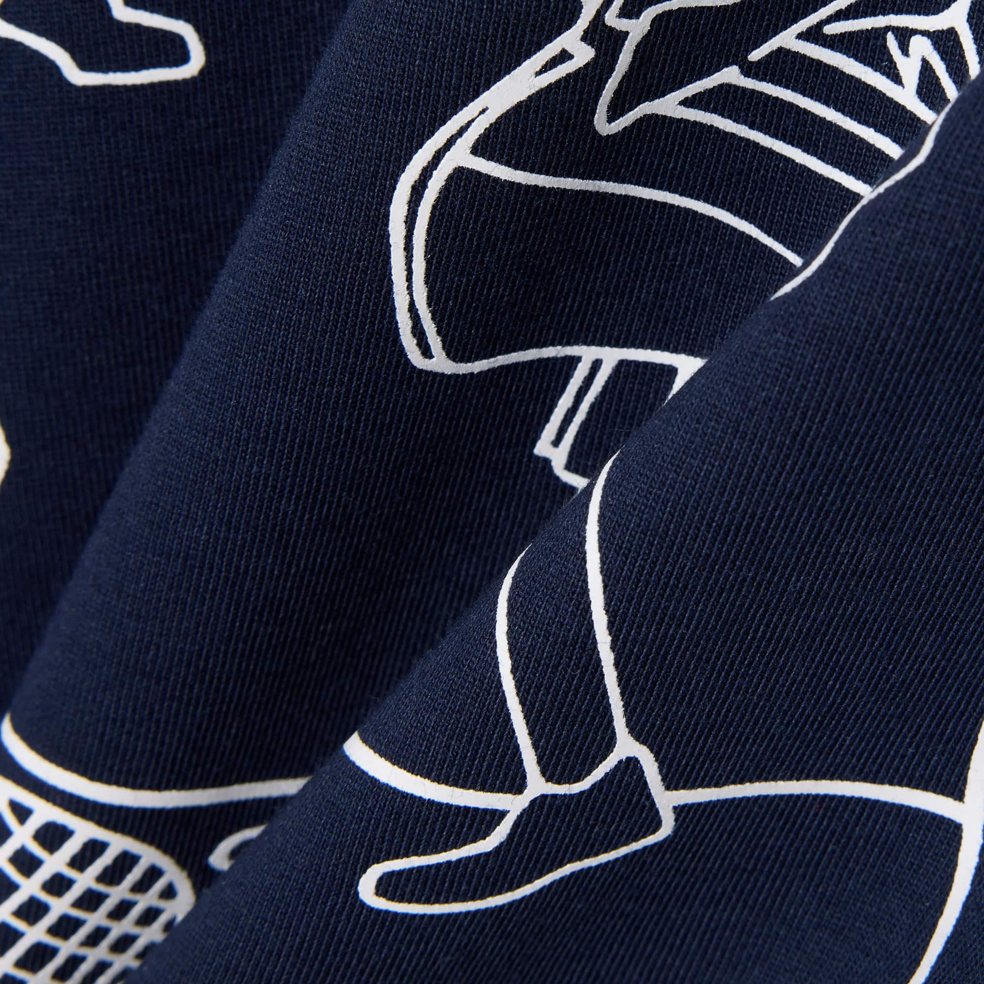 Ultra Dry Printed Tennis T-Shirt - Navy Blue