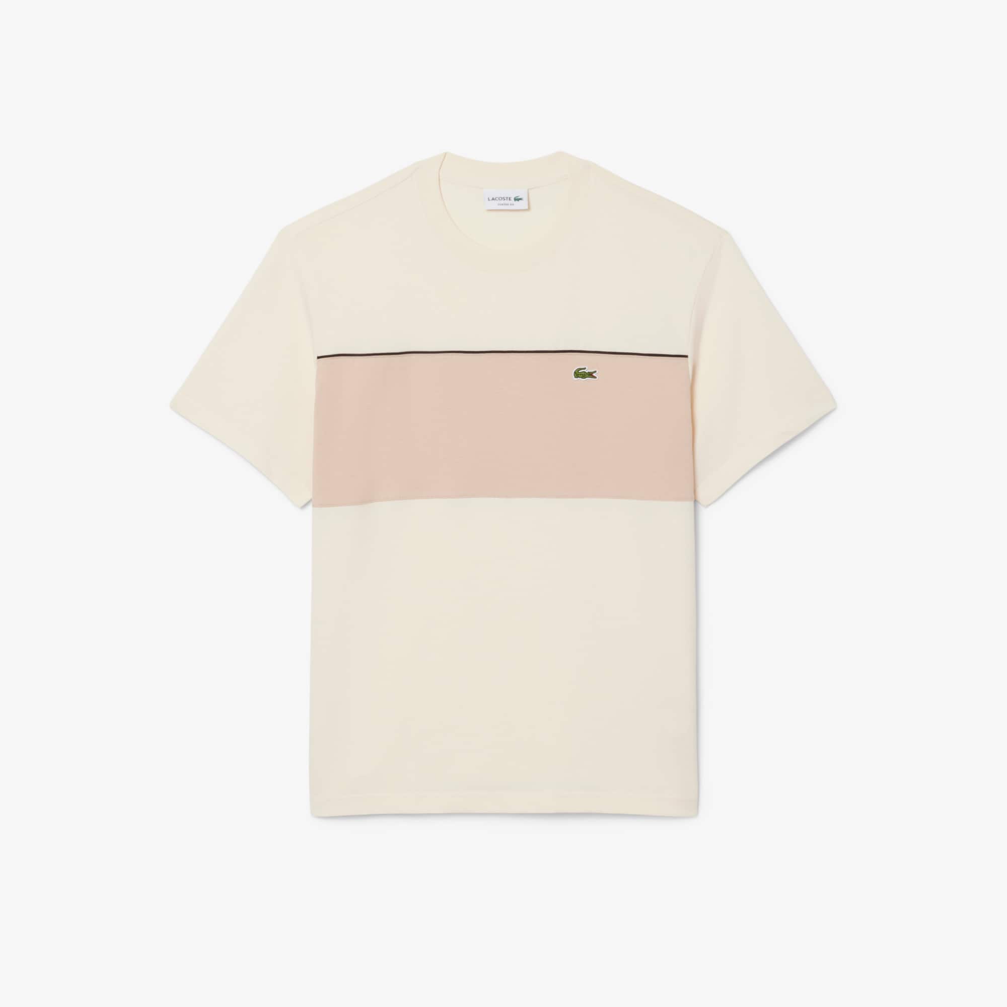 Colorblock Cotton T-Shirt - Beige