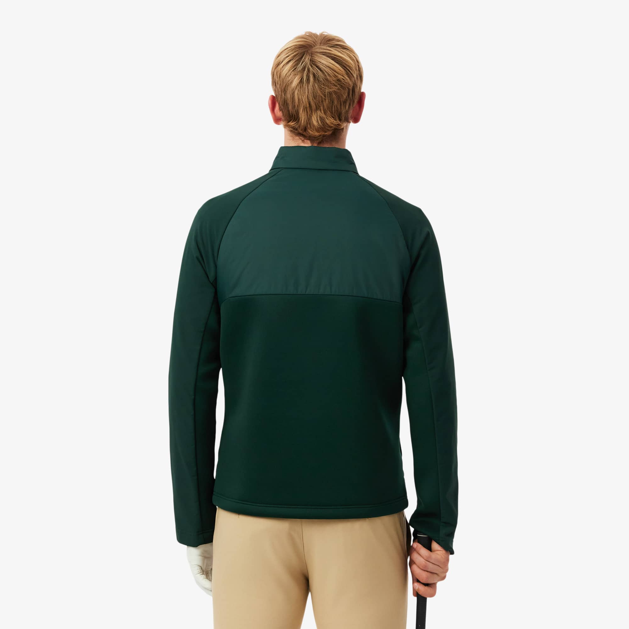 Men's High-Neck Quilted Golf Jacket - Green