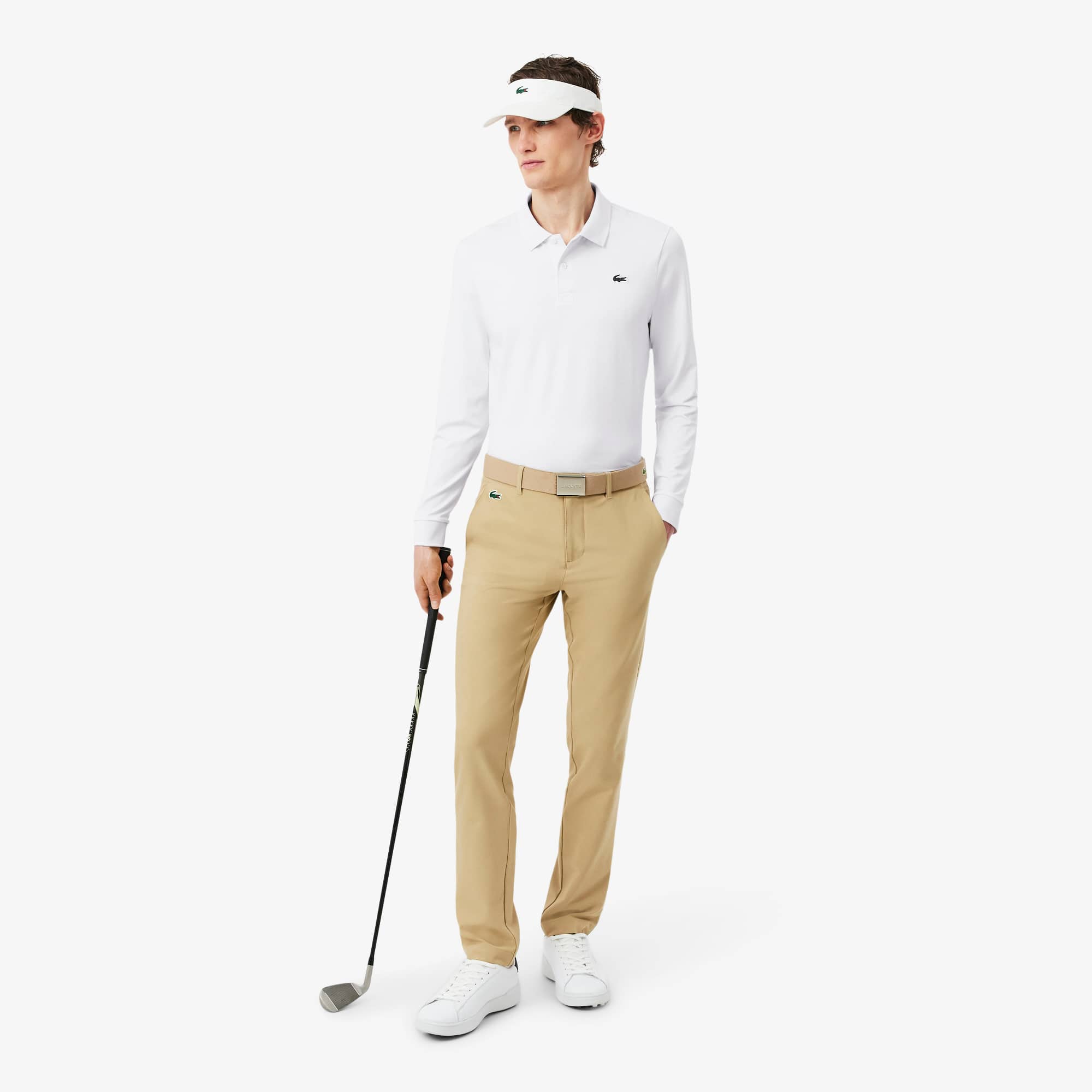 Regular Fit Ultra Dry Long Sleeved Golf Polo - White