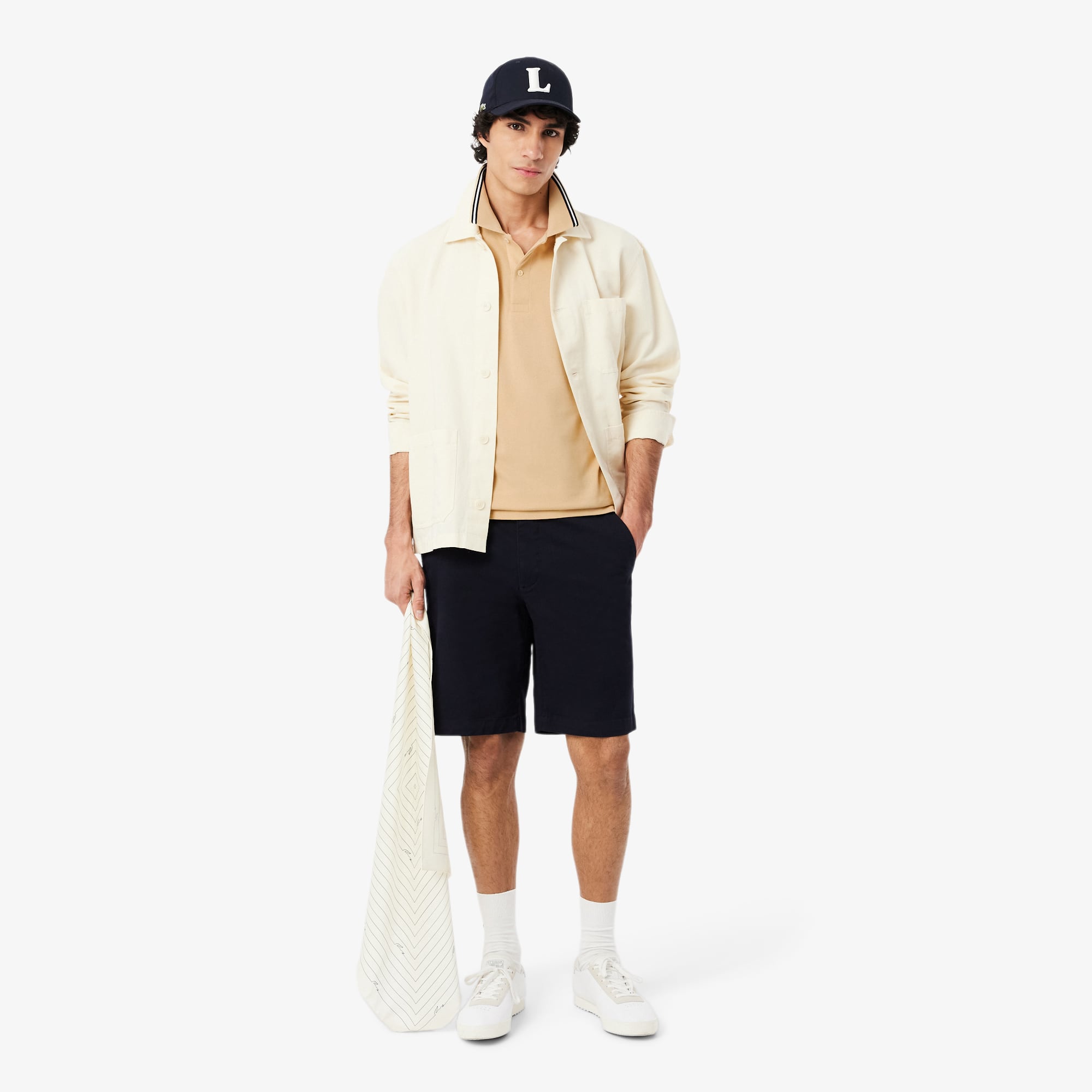 Men's Regular Fit Trim Accent Polo - Beige