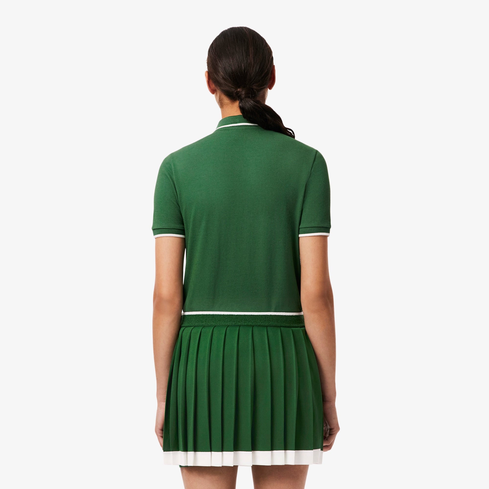 Women's Regular Fit Tennis Thermo-Regulating Polo - Green / White