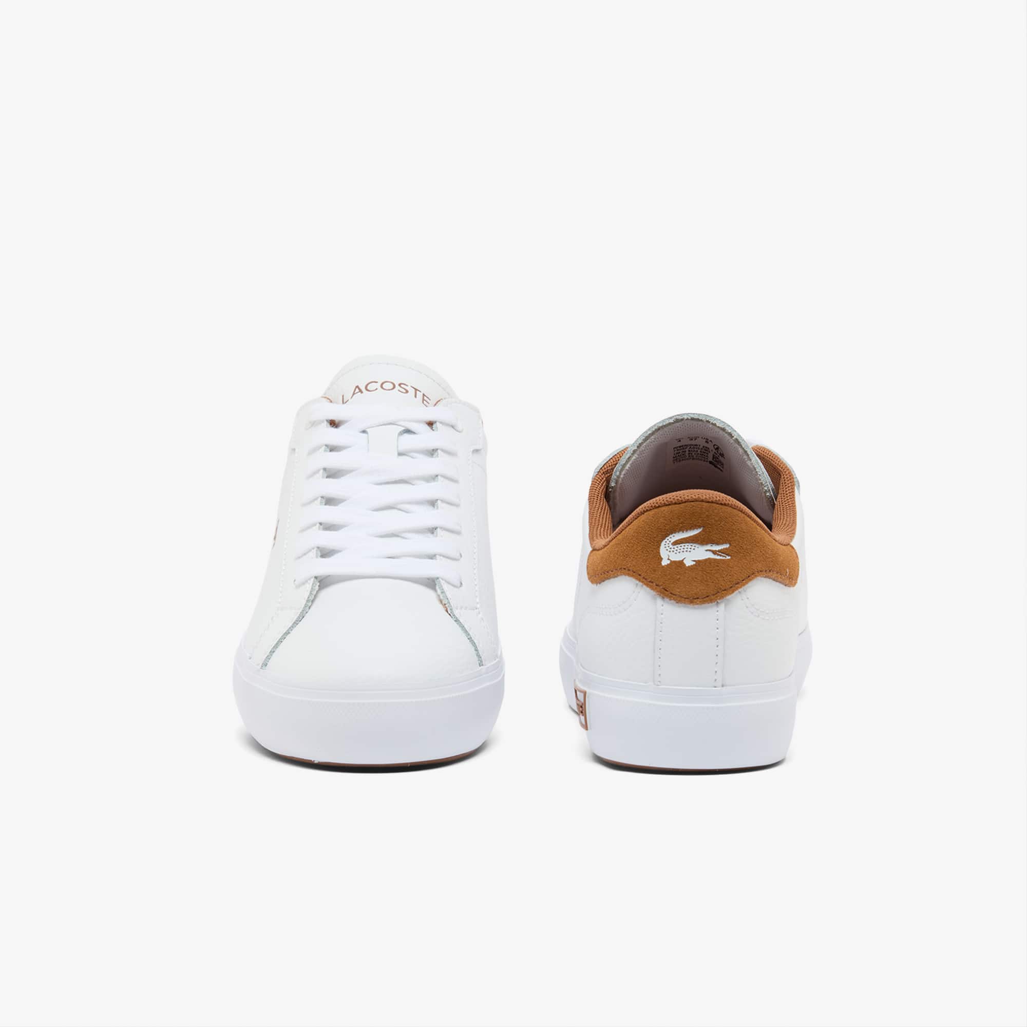 Women's Powercourt Leather Sneakers - WHITE/BROWN