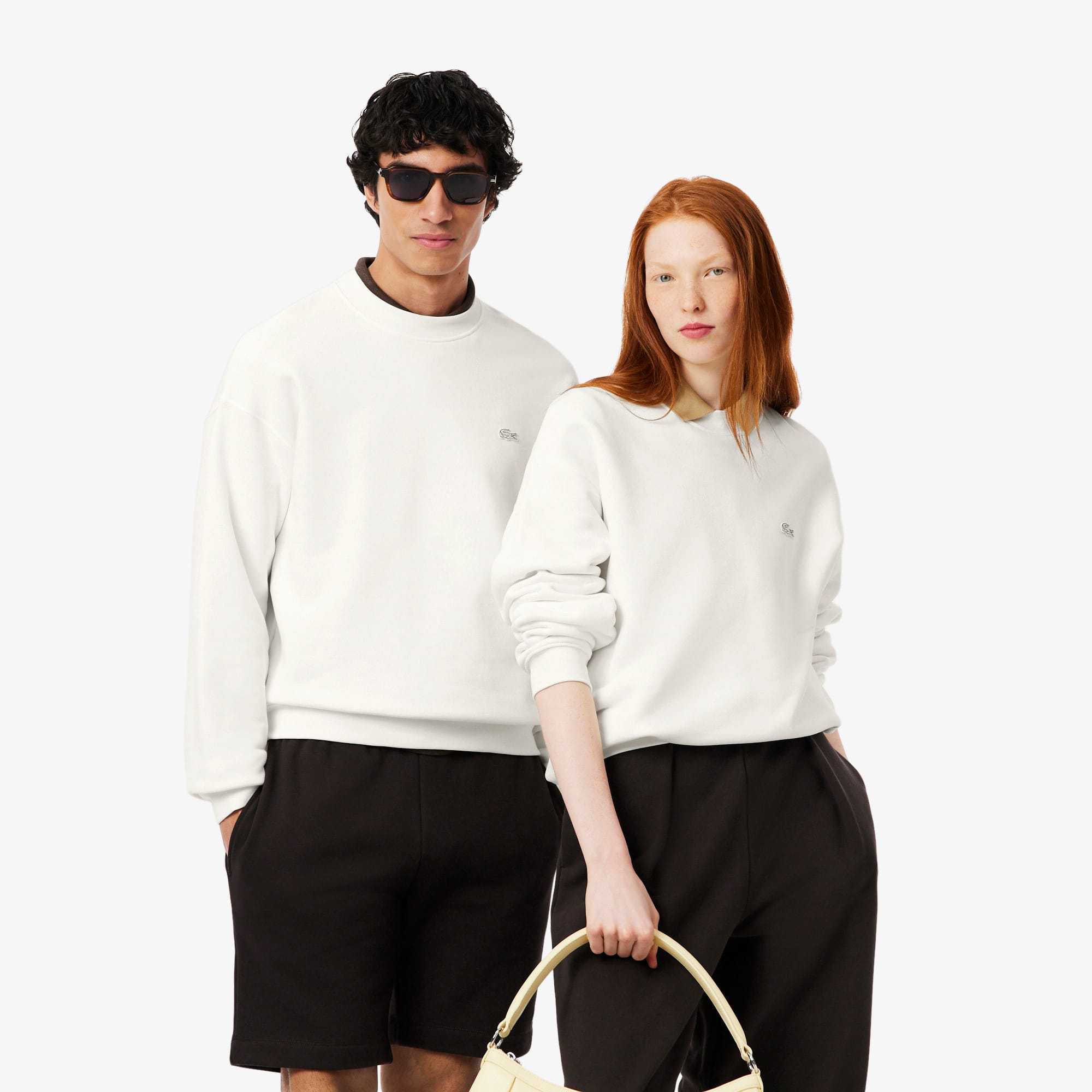 Unisex Loose Fit Heavy Fleece Sweatshirt - White