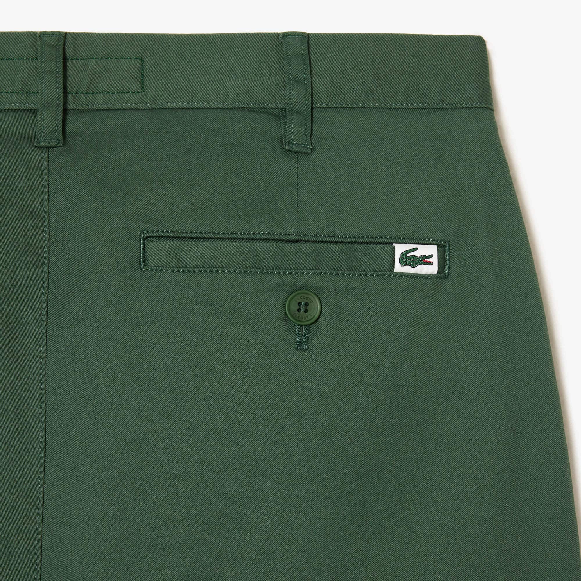 Men's Slim Fit Stretch Cotton Pants - Dark Green