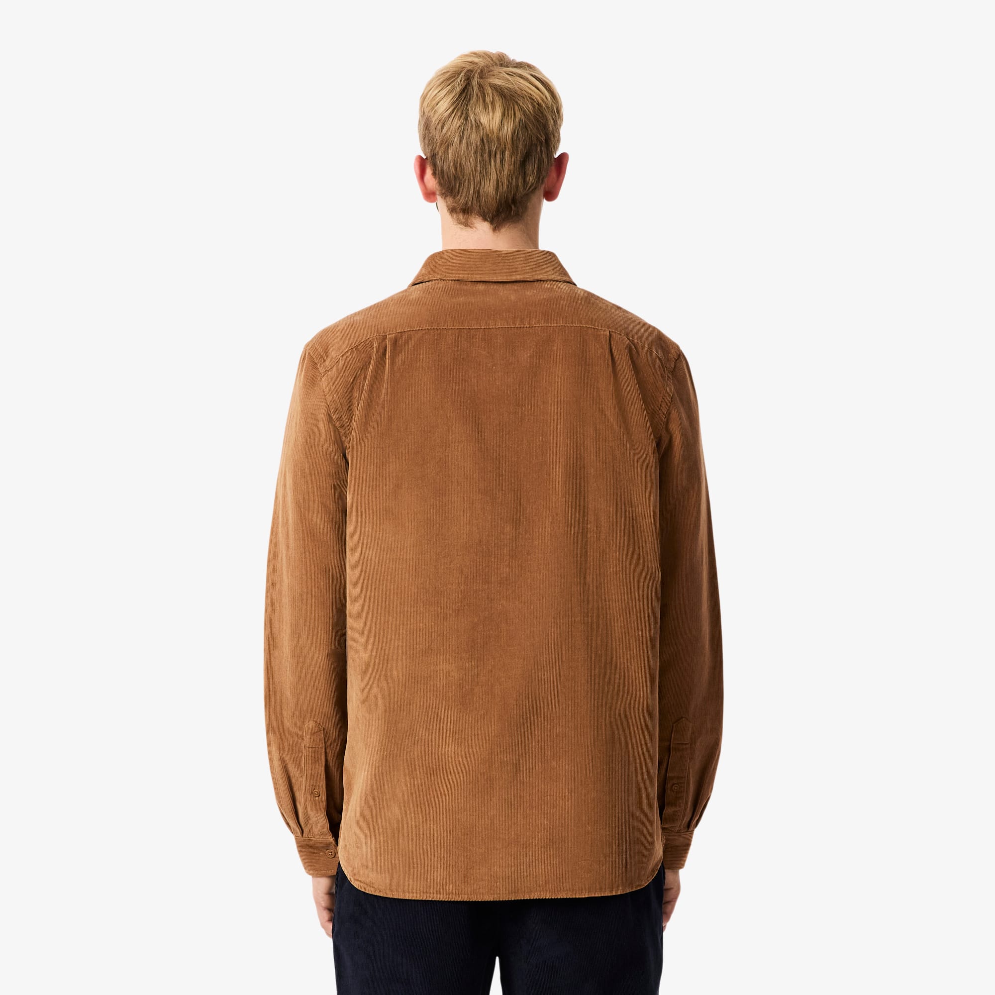 Men's Regular Fit Velour Shirt - Brown