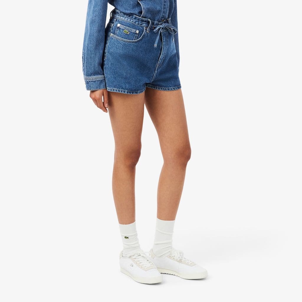 Cotton Denim Shorts - Blue Chine